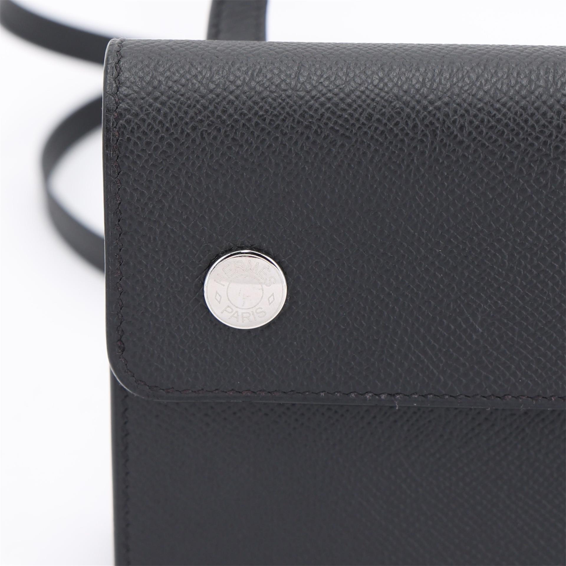 ランク N 新品 HERMÈS エルメス エルメスナップ ウォレット ブラック (89) エプソン シルバー金具 K刻印 (2025) - 7