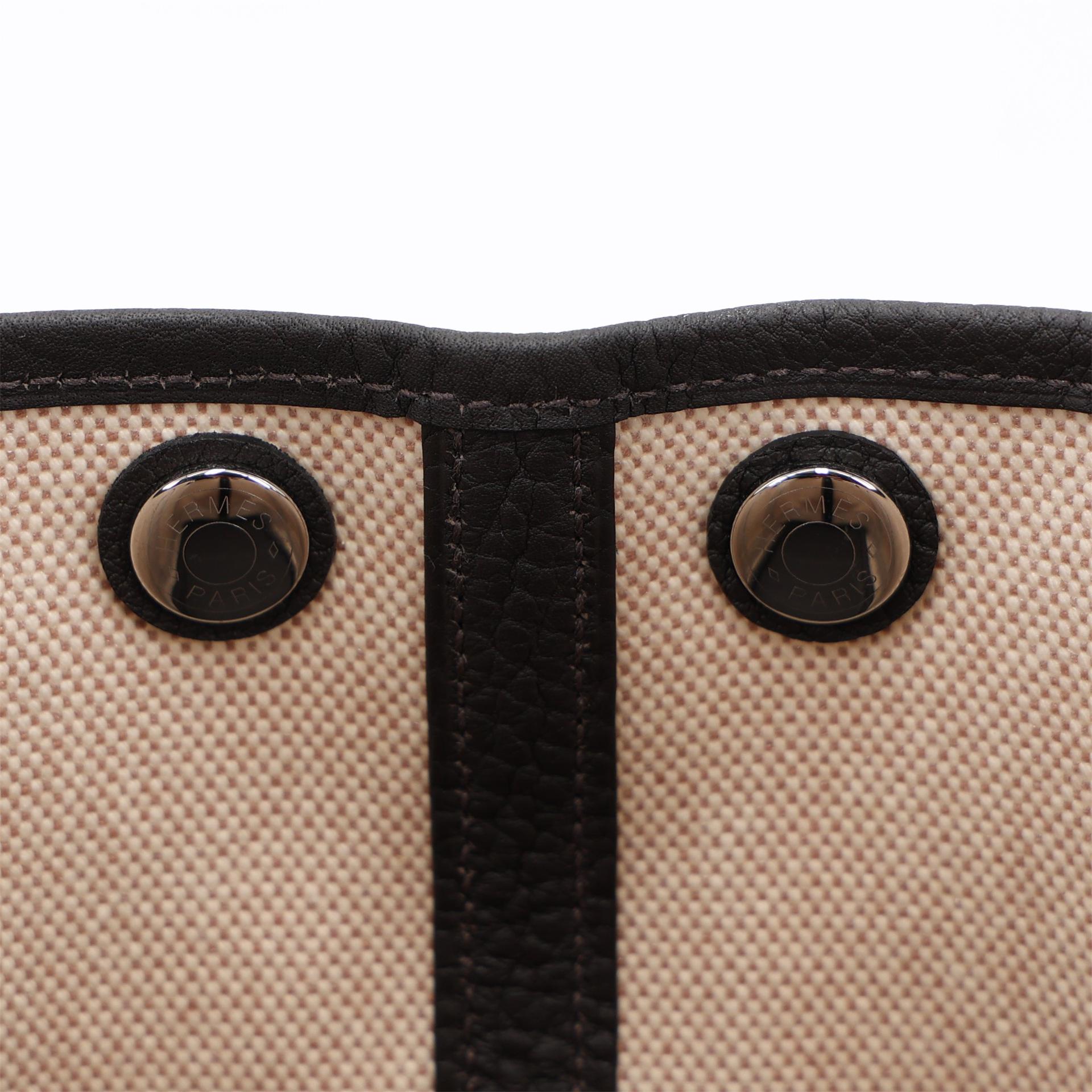 Brand New ( Rank N ) HERMÈS Neo Garden Party 23 Ebene (46) Ecru Negonda Canvas Palladium hardware K (2025) - 10