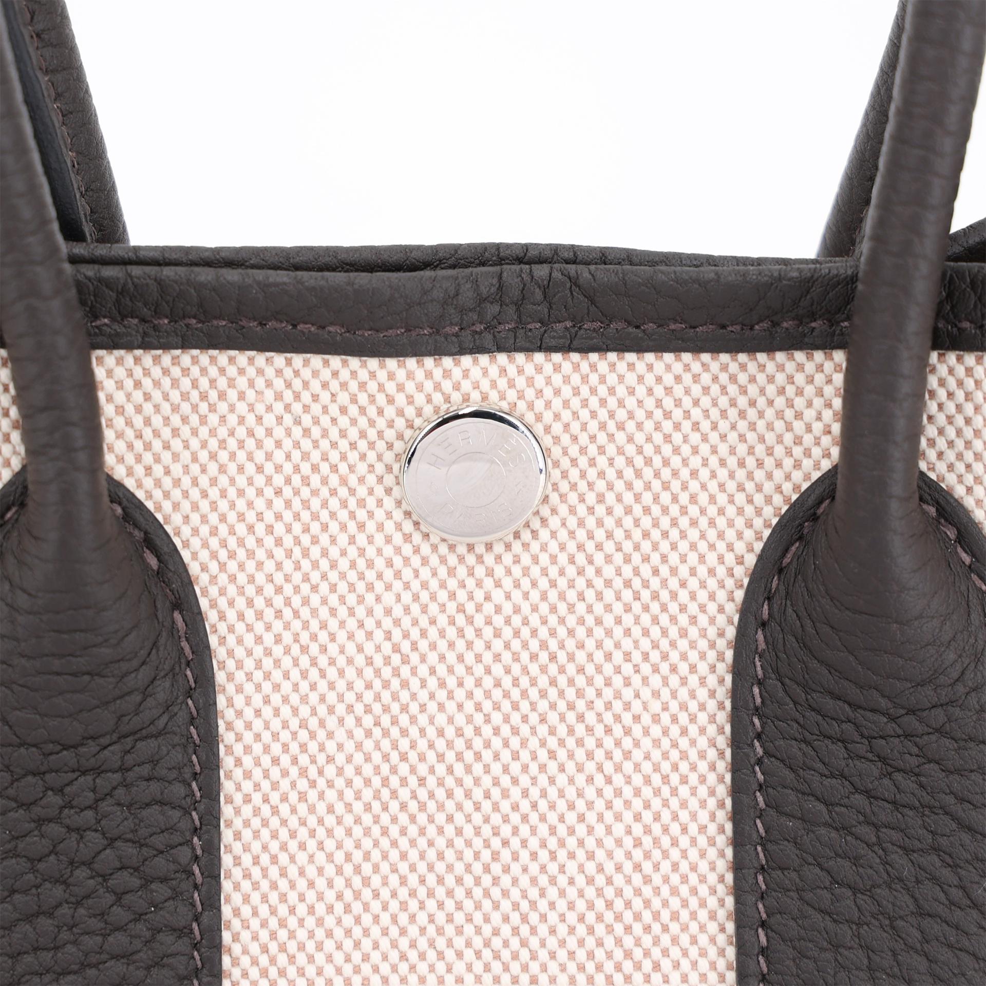 Brand New ( Rank N ) HERMÈS Neo Garden Party 23 Ebene (46) Ecru Negonda Canvas Palladium hardware K (2025) - 8