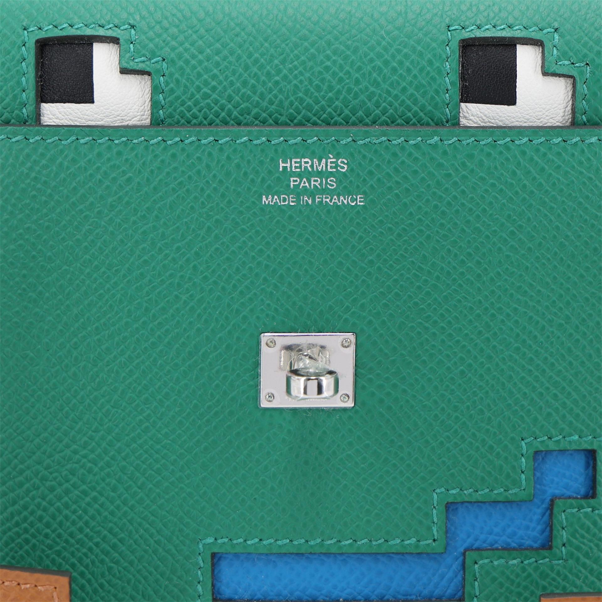 ランク NS 未使用品 HERMÈS エルメス ケリードール ピクト ヴェールヴェルティゴ (U4) グリミスティ (H0) ゴールド (37) ブルーザンジバル (B3) エプソン シルバー金具 W刻印 (2024) - 9