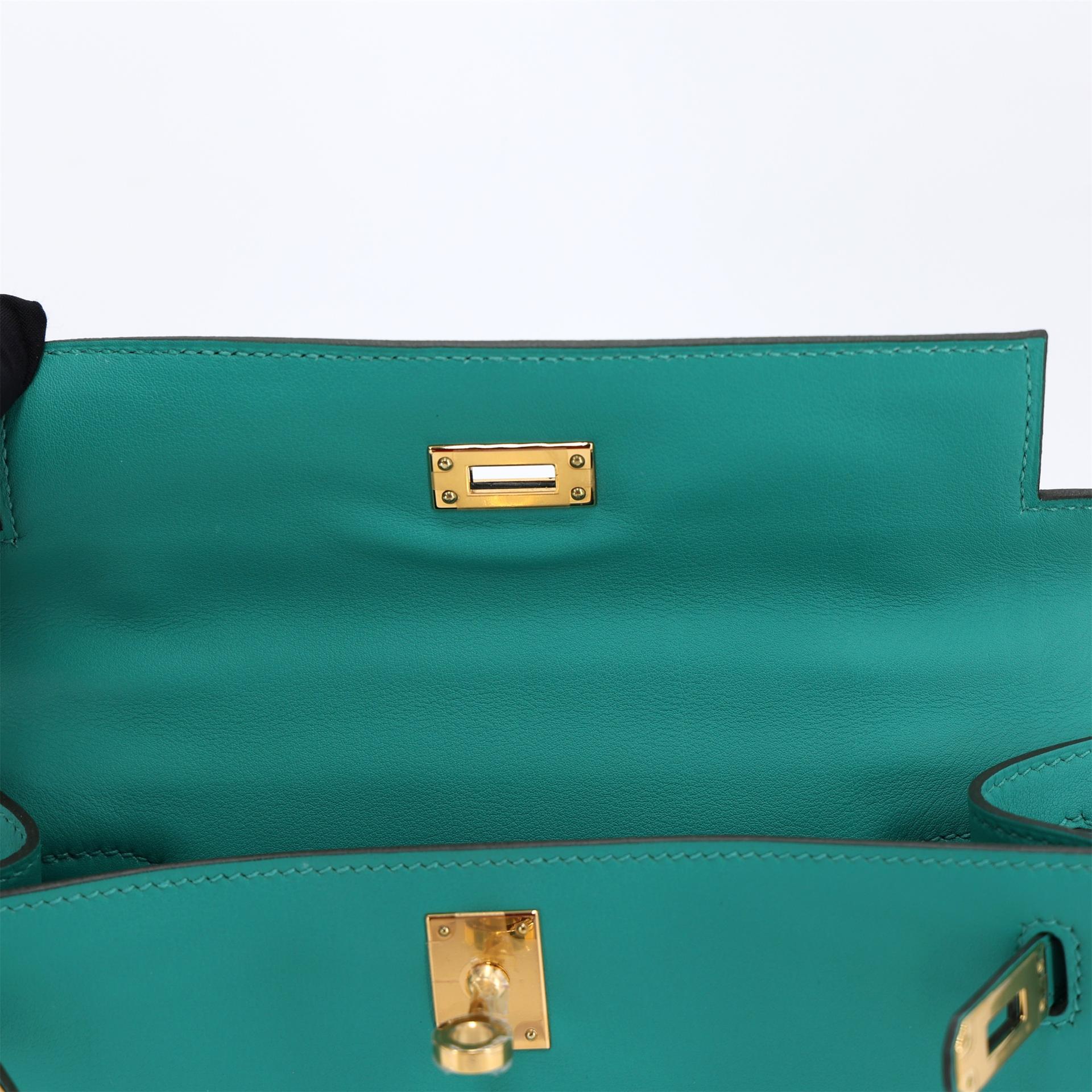 ランク NS 未使用品 HERMÈS エルメス ポシェットケリー ヴェールヴェロン (U1) スイフト ゴールド金具 C刻印 (2018) - 11