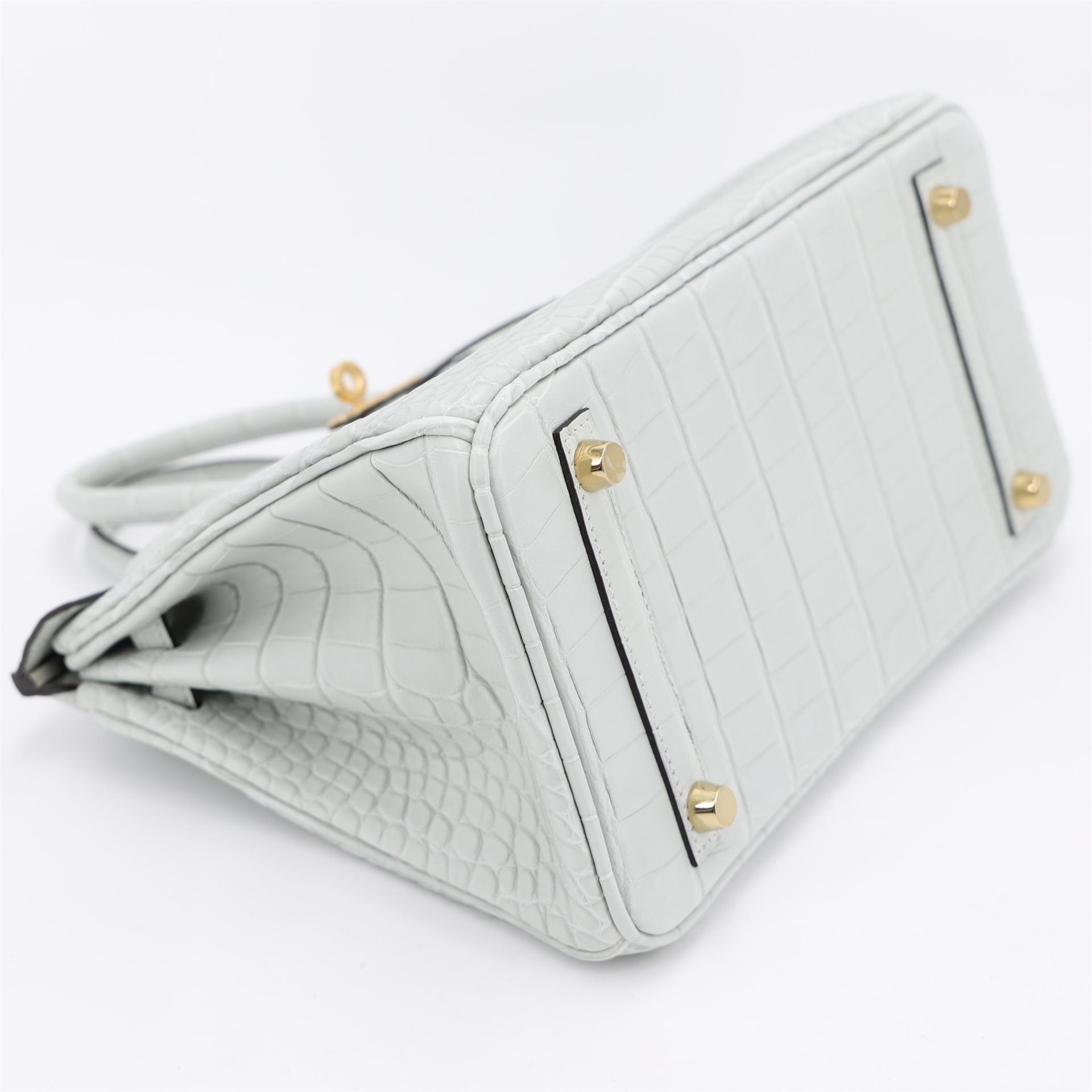 Brand New ( Rank N ) HERMÈS Birkin 25 Gris Neve (0W) Matte Alligator Gold hardware W (2024) - 4