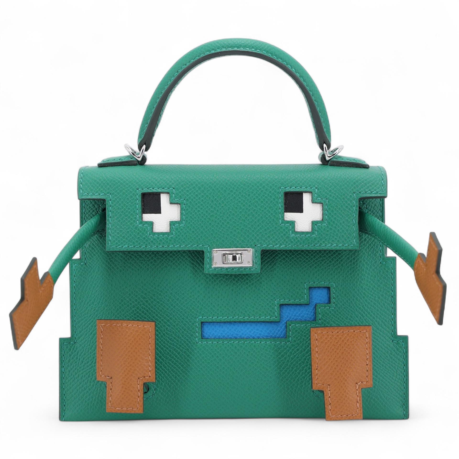 ランク NS 未使用品 HERMÈS エルメス ケリードール ピクト ヴェールヴェルティゴ (U4) グリミスティ (H0) ゴールド (37) ブルーザンジバル (B3) エプソン シルバー金具 W刻印 (2024) - 1