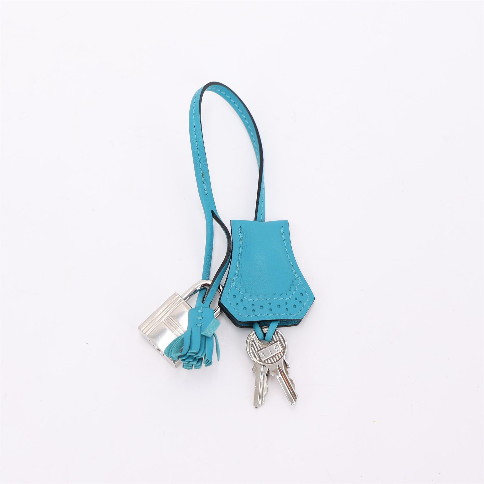 Unused ( Rank NS ) HERMÈS Limited Edition Birkin Ghillies 30 Turquoise (7B) Togo Swift Palladium hardware T (2015) - 16
