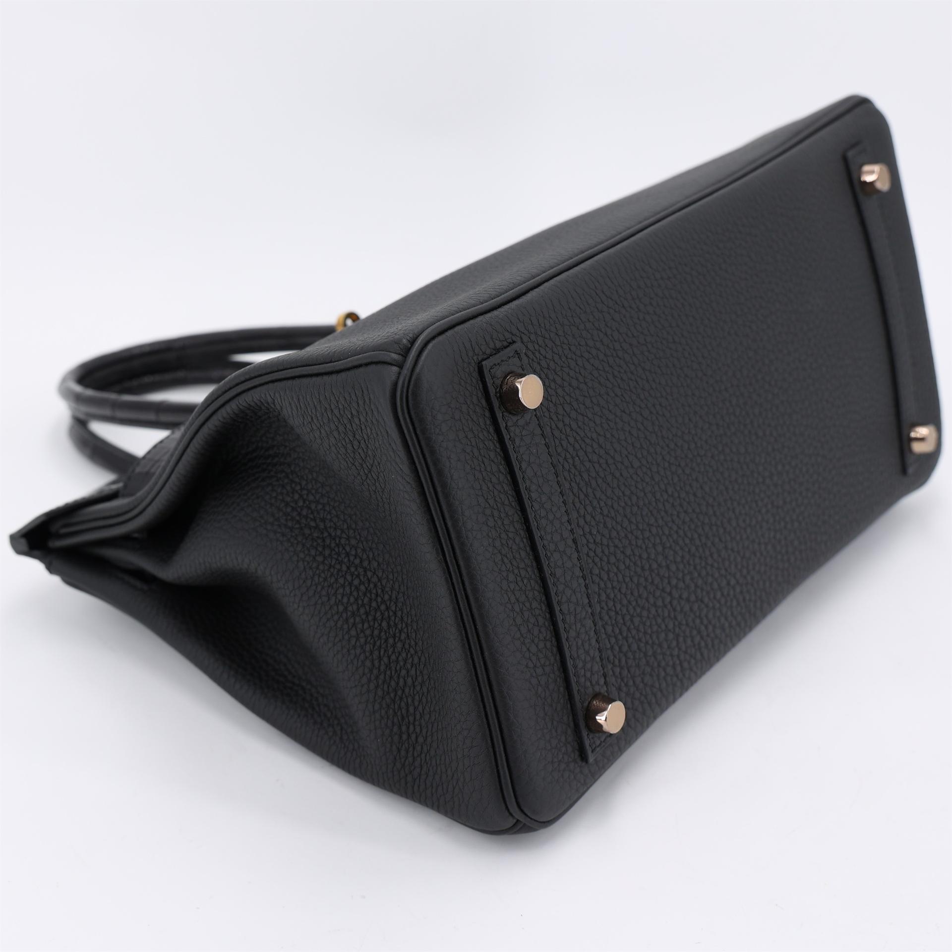ランク A HERMÈS エルメス バーキン30 タッチ ブラック (89) トゴ クロコダイル ニロティカス ピンクゴールド金具 C刻印 (2018) - 4