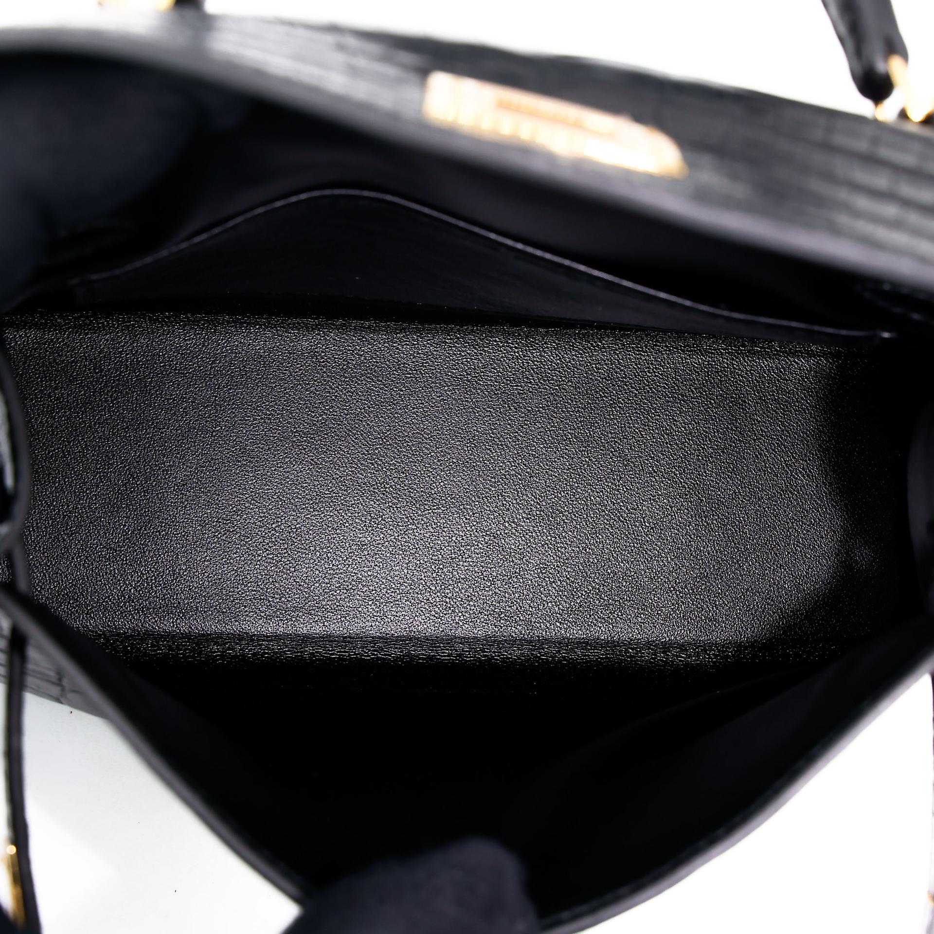Brand New ( Rank N ) HERMÈS Mini Kelly II Noir (89) Matte Alligator Gold hardware W (2024) - 18