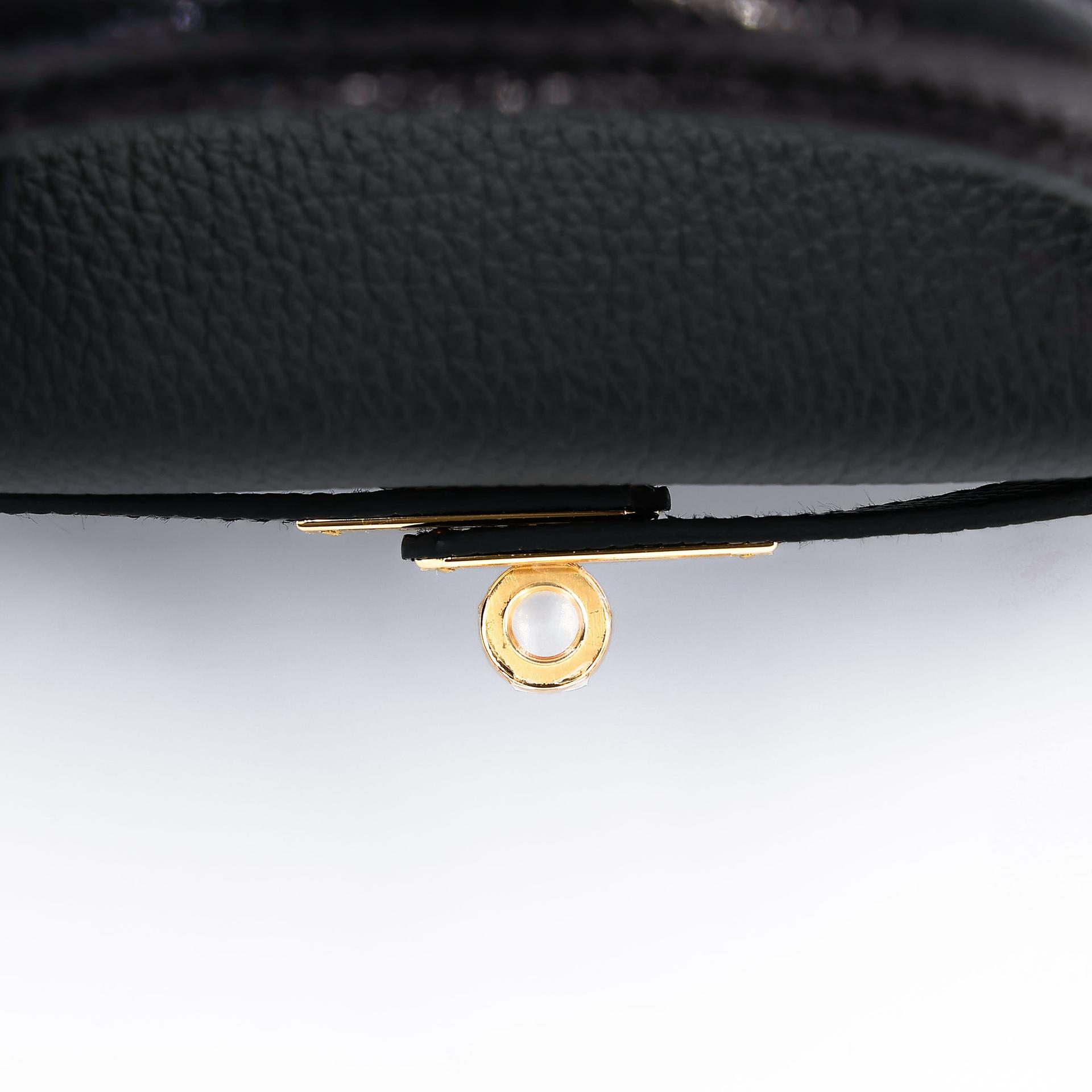 未使用保存品 HERMÈS 愛馬仕 Kelly 25 Touch 89 黑色 Noir (Black) 蜥蜴皮 Togo小牛皮 金扣 B刻 2023年 - 10
