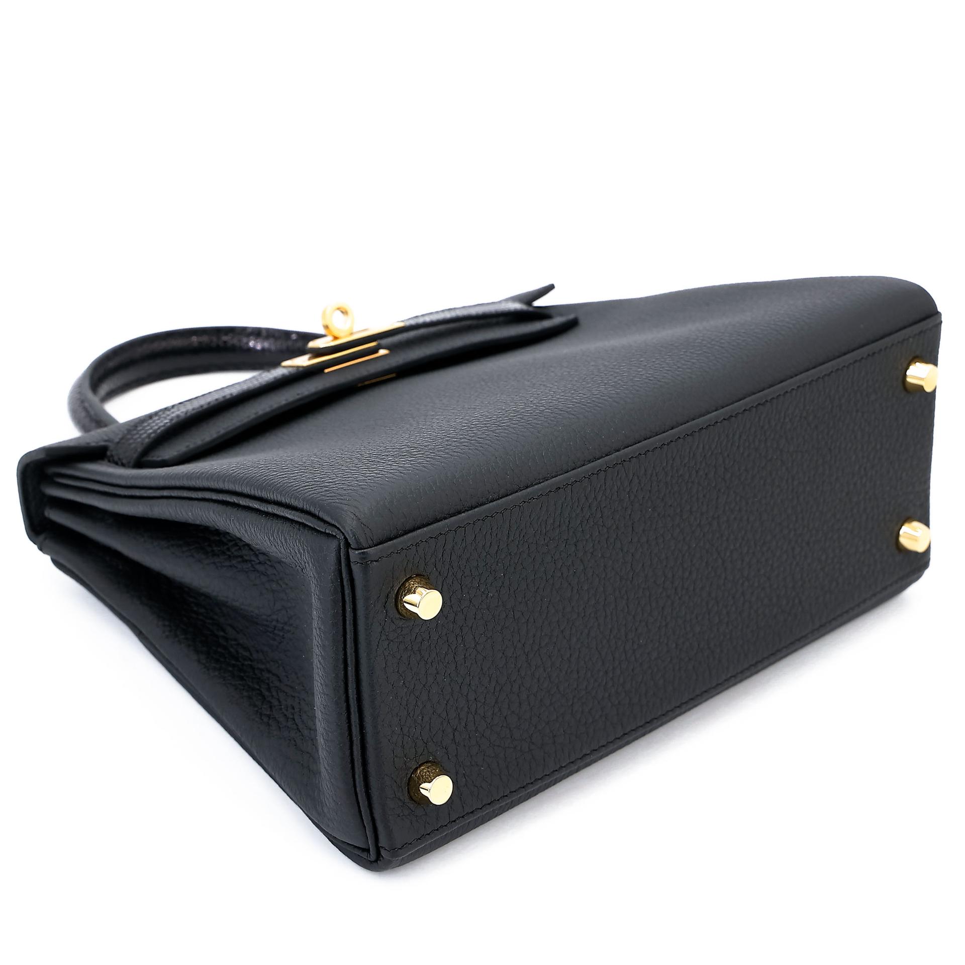 未使用保存品 HERMÈS 愛馬仕 Kelly 25 Touch 89 黑色 Noir (Black) 蜥蜴皮 Togo小牛皮 金扣 B刻 2023年 - 6