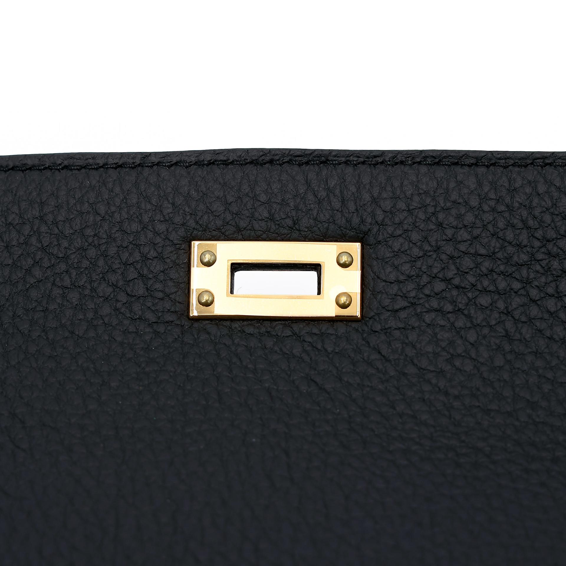 未使用保存品 HERMÈS 愛馬仕 Kelly 25 Touch 89 黑色 Noir (Black) 蜥蜴皮 Togo小牛皮 金扣 B刻 2023年 - 12
