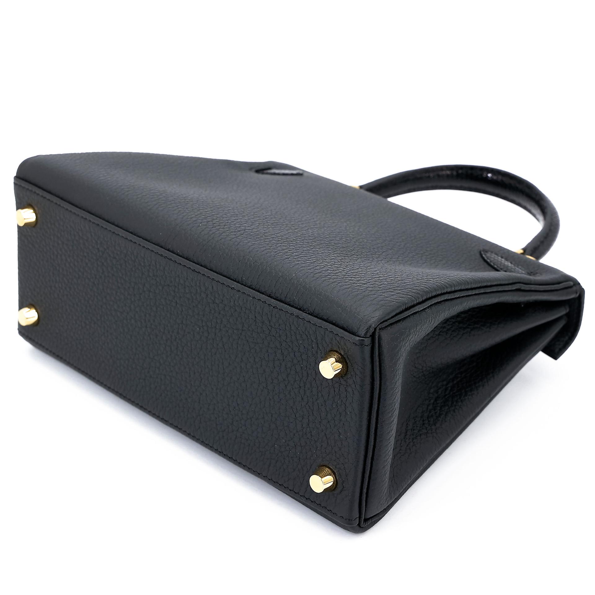未使用保存品 HERMÈS 愛馬仕 Kelly 25 Touch 89 黑色 Noir (Black) 蜥蜴皮 Togo小牛皮 金扣 B刻 2023年 - 7