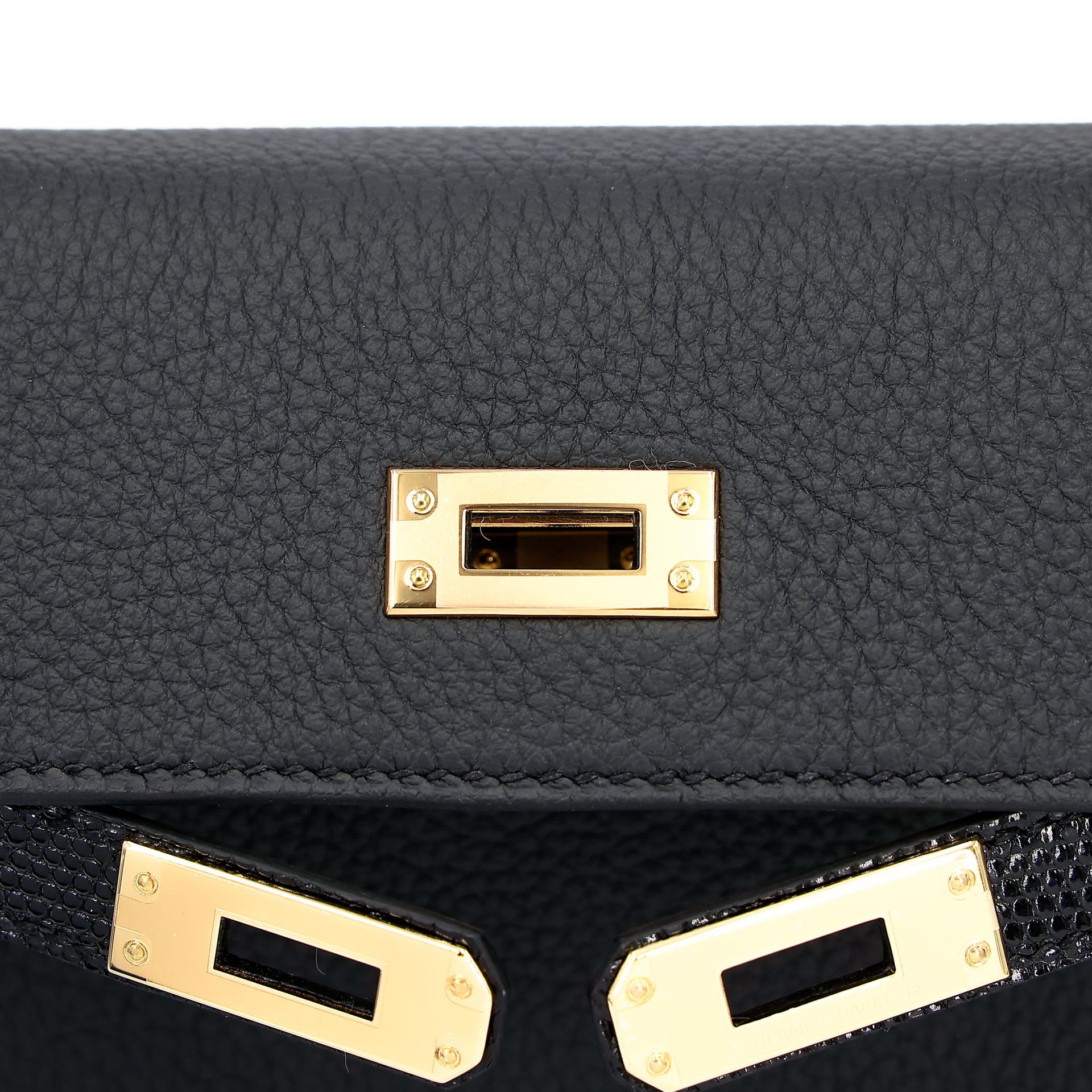 未使用保存品 HERMÈS 愛馬仕 Kelly 25 Touch 89 黑色 Noir (Black) 蜥蜴皮 Togo小牛皮 金扣 B刻 2023年 - 11
