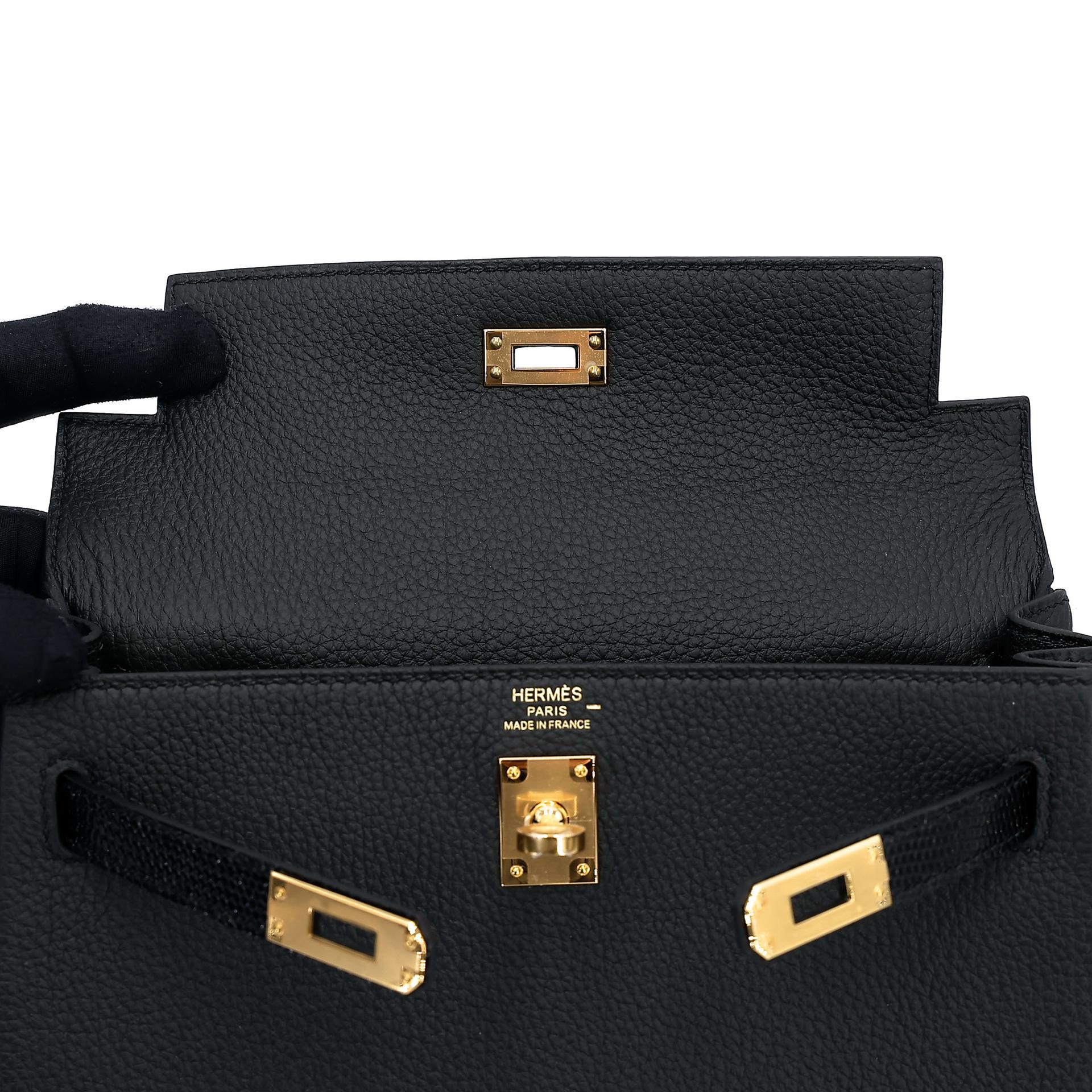 未使用保存品 HERMÈS 愛馬仕 Kelly 25 Touch 89 黑色 Noir (Black) 蜥蜴皮 Togo小牛皮 金扣 B刻 2023年 - 13