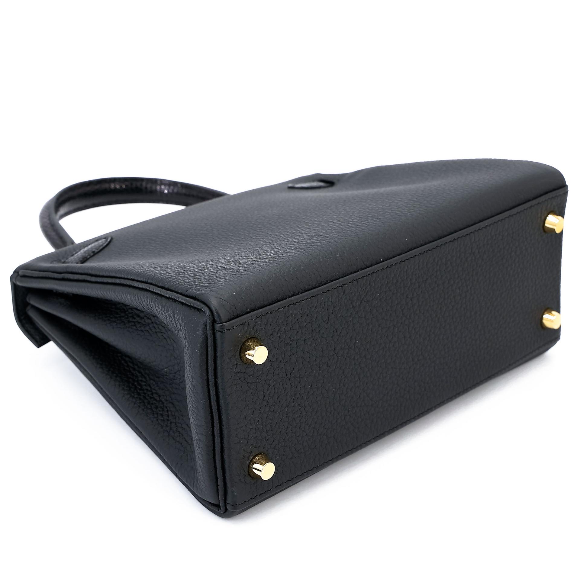 未使用保存品 HERMÈS 愛馬仕 Kelly 25 Touch 89 黑色 Noir (Black) 蜥蜴皮 Togo小牛皮 金扣 B刻 2023年 - 8