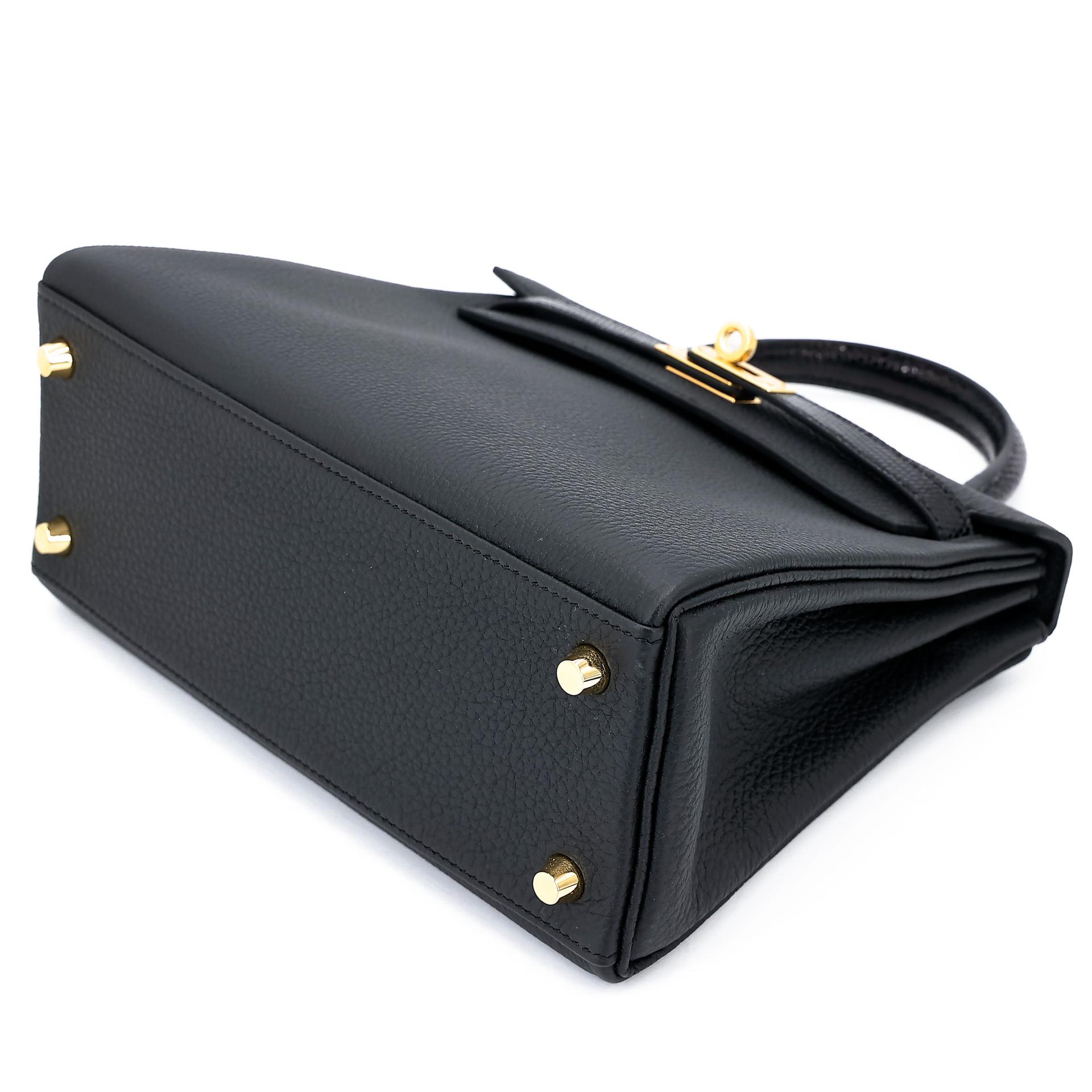 未使用保存品 HERMÈS 愛馬仕 Kelly 25 Touch 89 黑色 Noir (Black) 蜥蜴皮 Togo小牛皮 金扣 B刻 2023年 - 5