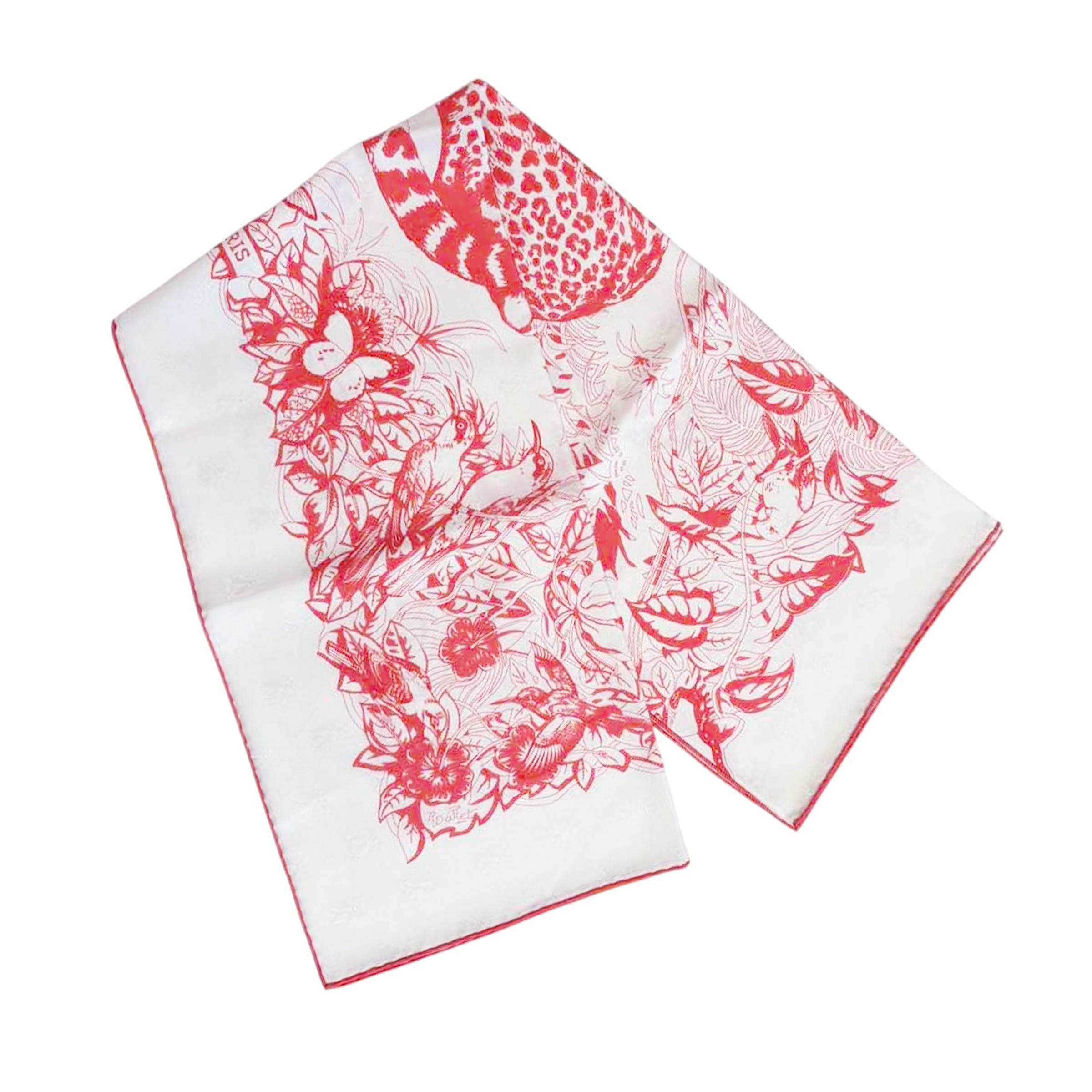 Carre 90 scarf JAUNGLE LOVE White (01) Pink (5P)