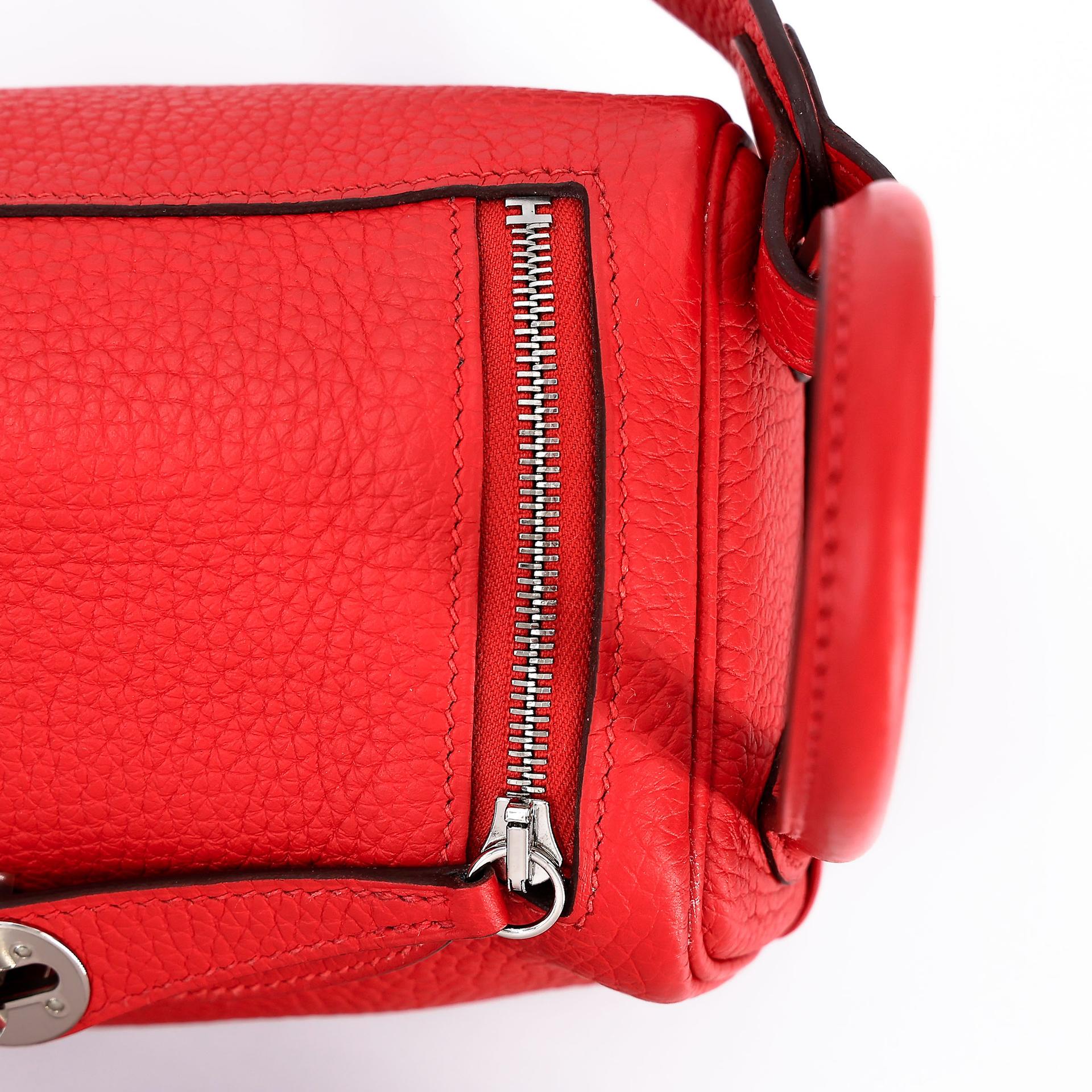 ランク SA HERMÈS エルメス ミニリンディ ルージュトマト (S5) トリヨン シルバー金具 Z刻印 (2021) - 9