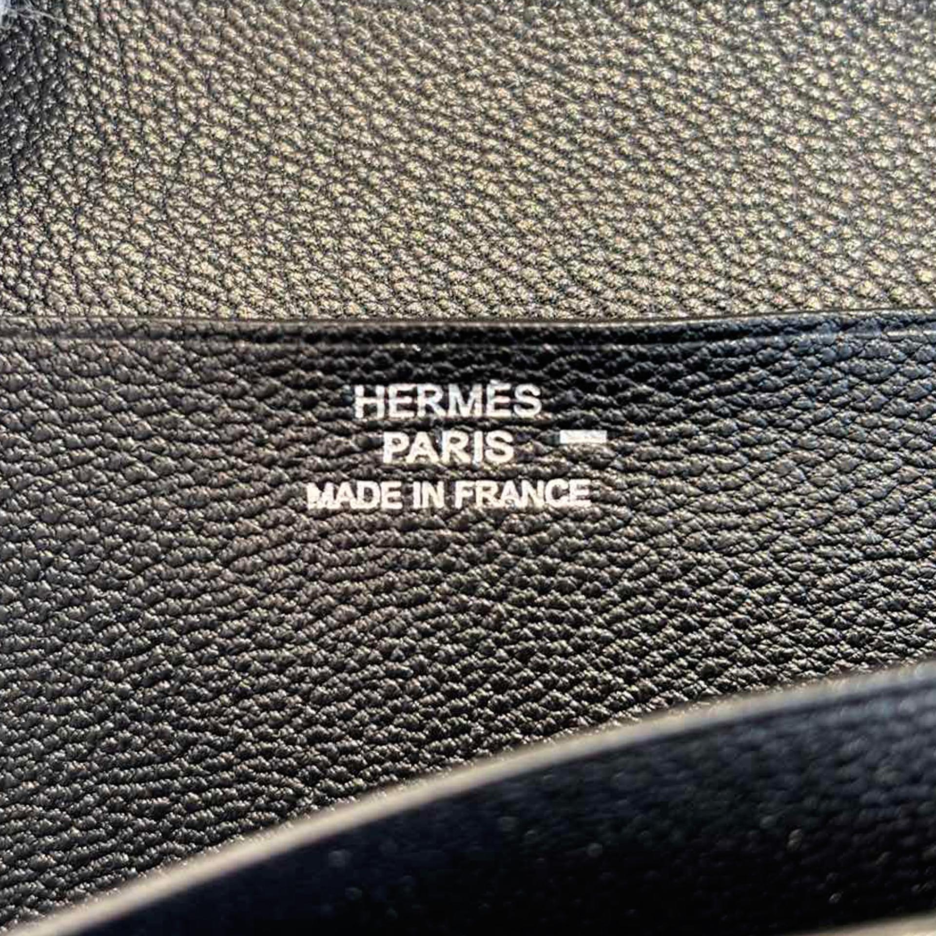 SA超美品  HERMÈS 愛馬仕  Bearn Souffle 長款錢包 89 黑色 Noir 蜥蜴皮 銀扣 □K刻 2007年 - 5