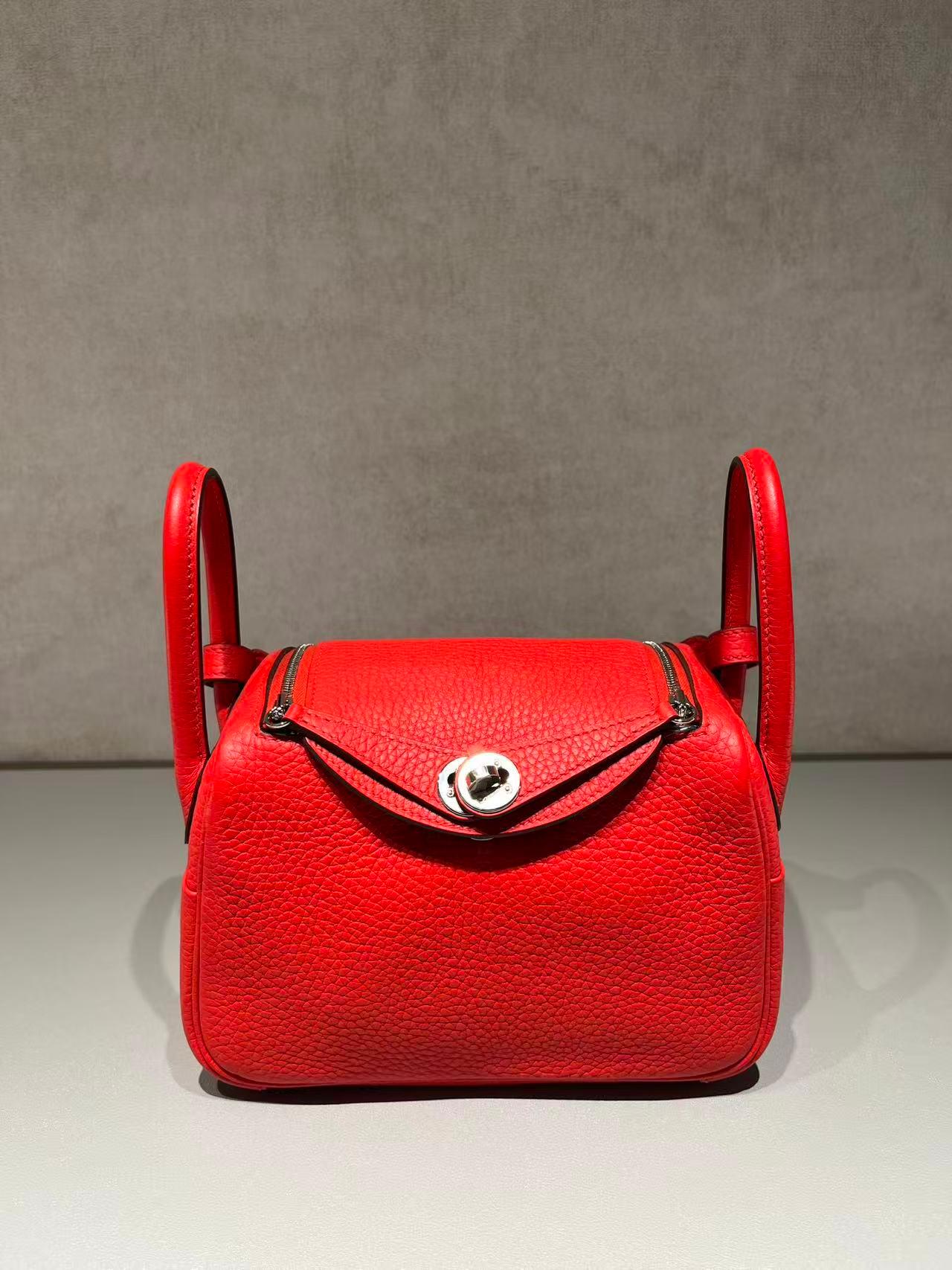 ランク SA HERMÈS エルメス ミニリンディ ルージュトマト (S5) トリヨン シルバー金具 Z刻印 (2021) - 3