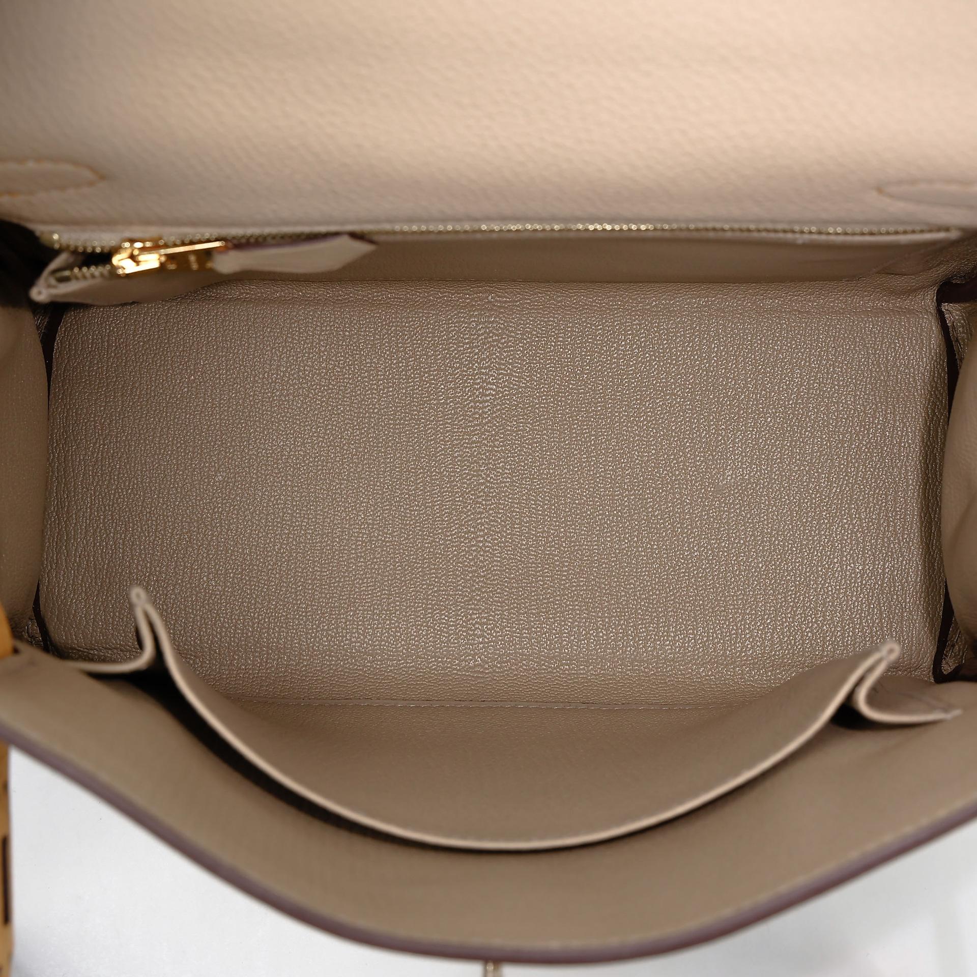 Excellent ( Rank SA ) HERMÈS Special Order Kelly 25 HSS Trench (S2) Jaune Ambre (9D) Togo Permabrass hardware D (2019) - 17