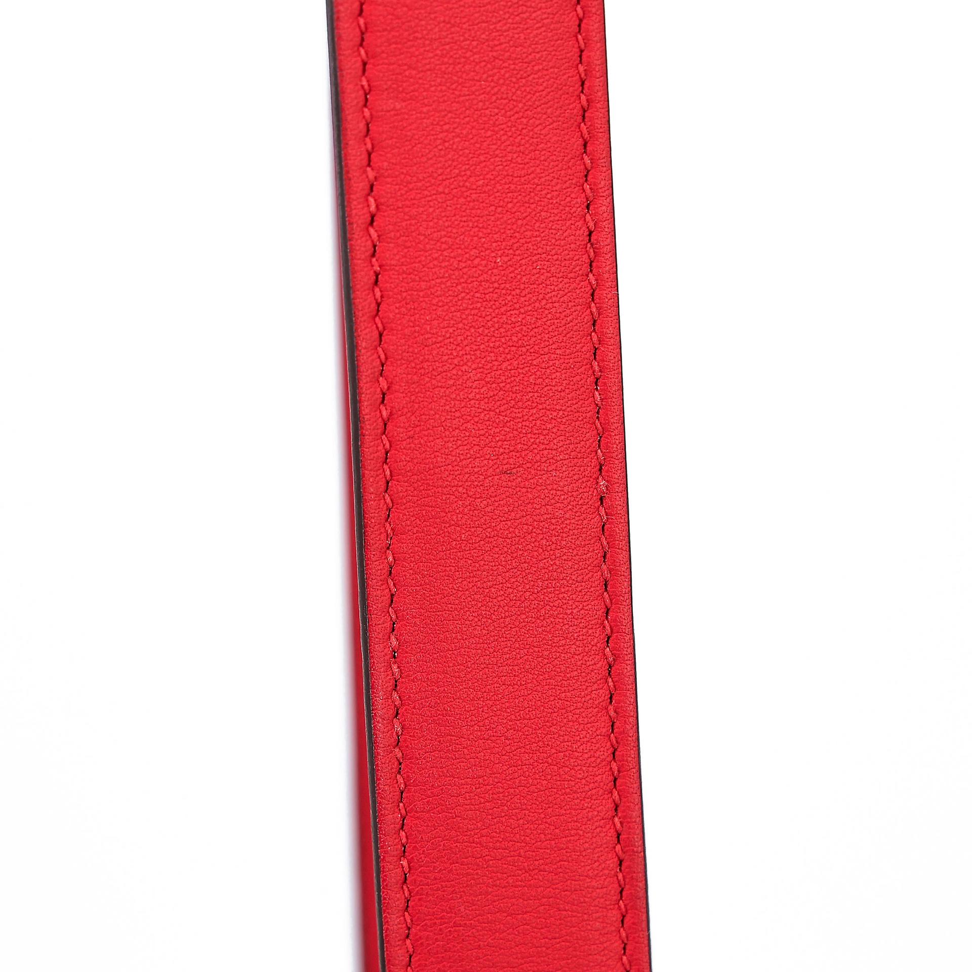 Very Good ( Rank A) HERMÈS Mini Lindy Rouge Piment (5X) Swift Palladium hardware Z (2021) - 11