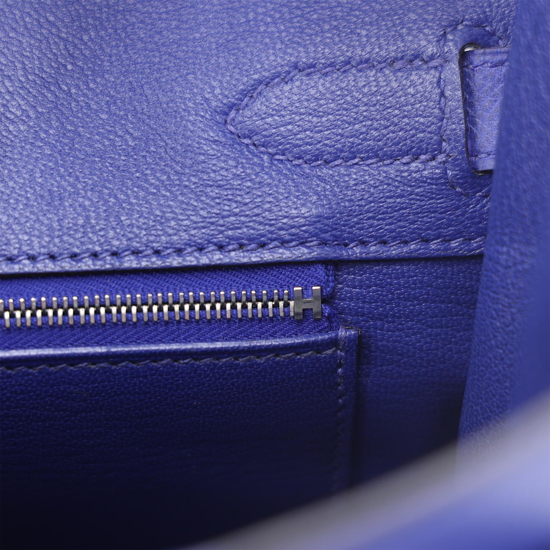ランク A HERMÈS エルメス バーキン30 ブルーエレクトリック (7T) エプソン シルバー金具 □Q刻印 (2013) - 17