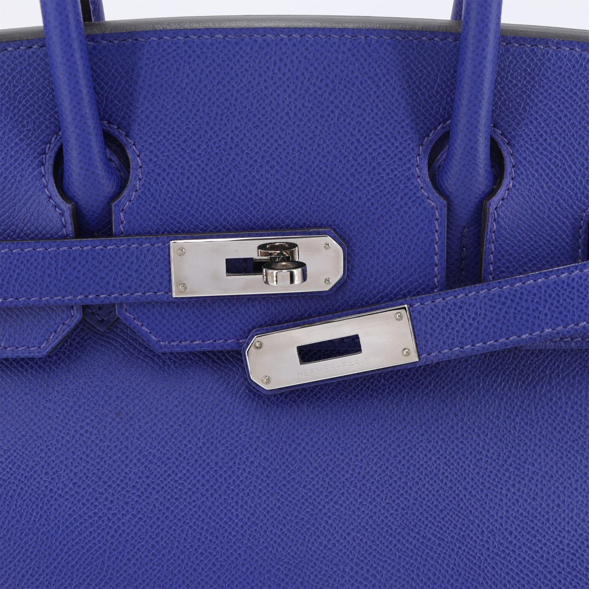 ランク A HERMÈS エルメス バーキン30 ブルーエレクトリック (7T) エプソン シルバー金具 □Q刻印 (2013) - 8