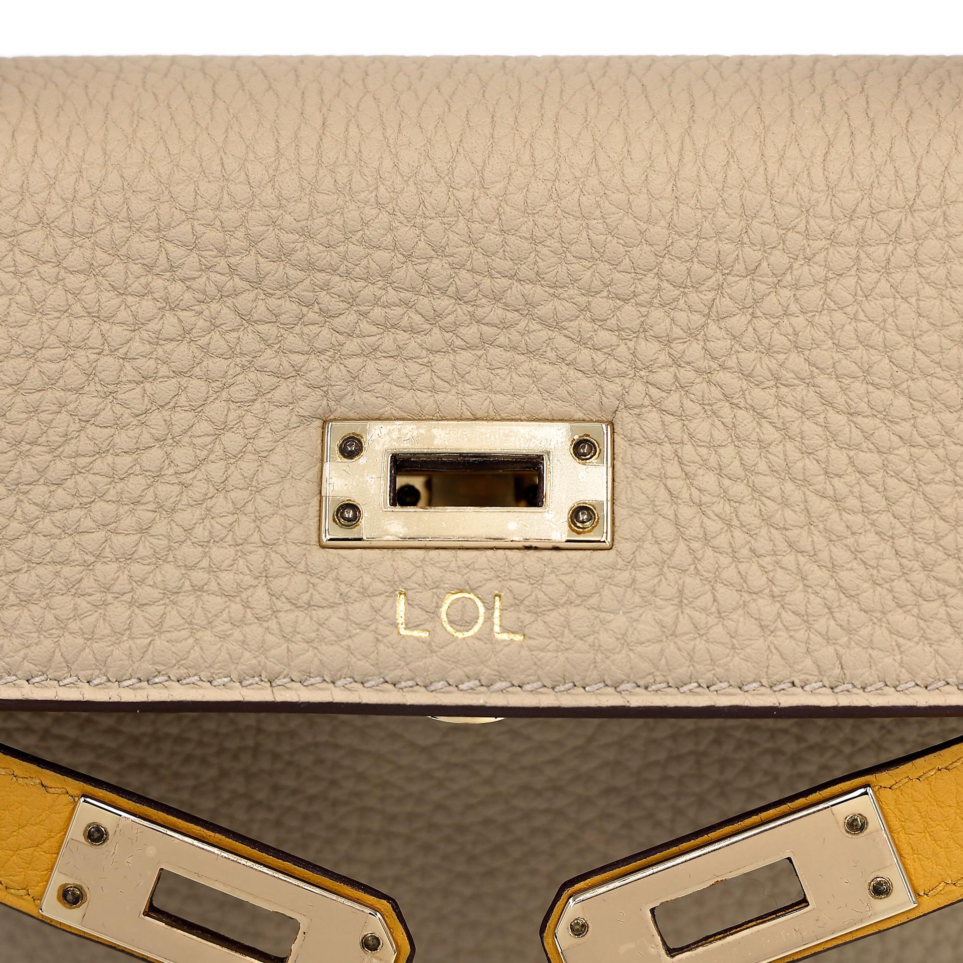Excellent ( Rank SA ) HERMÈS Special Order Kelly 25 HSS Trench (S2) Jaune Ambre (9D) Togo Permabrass hardware D (2019) - 10