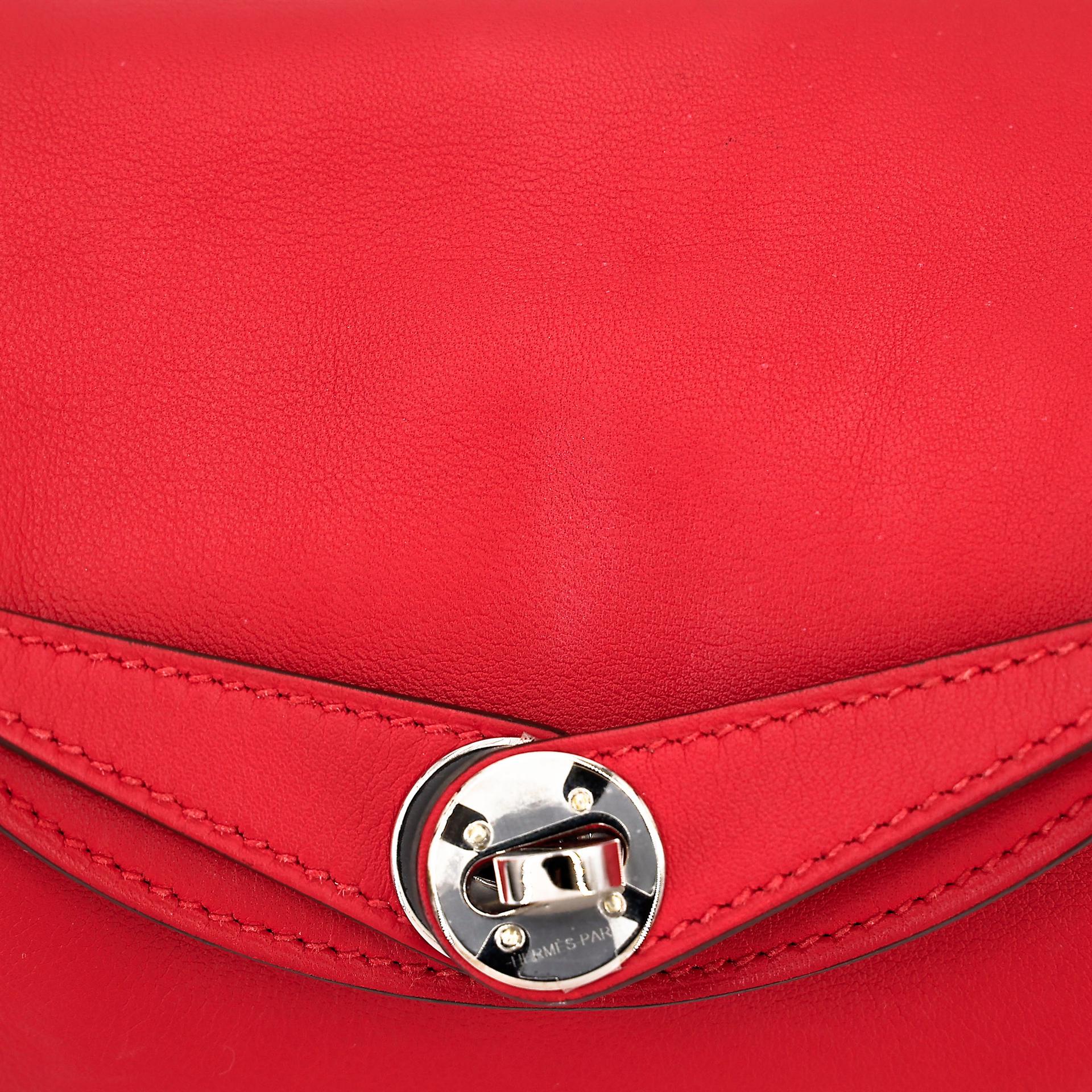 Very Good ( Rank A) HERMÈS Mini Lindy Rouge Piment (5X) Swift Palladium hardware Z (2021) - 8