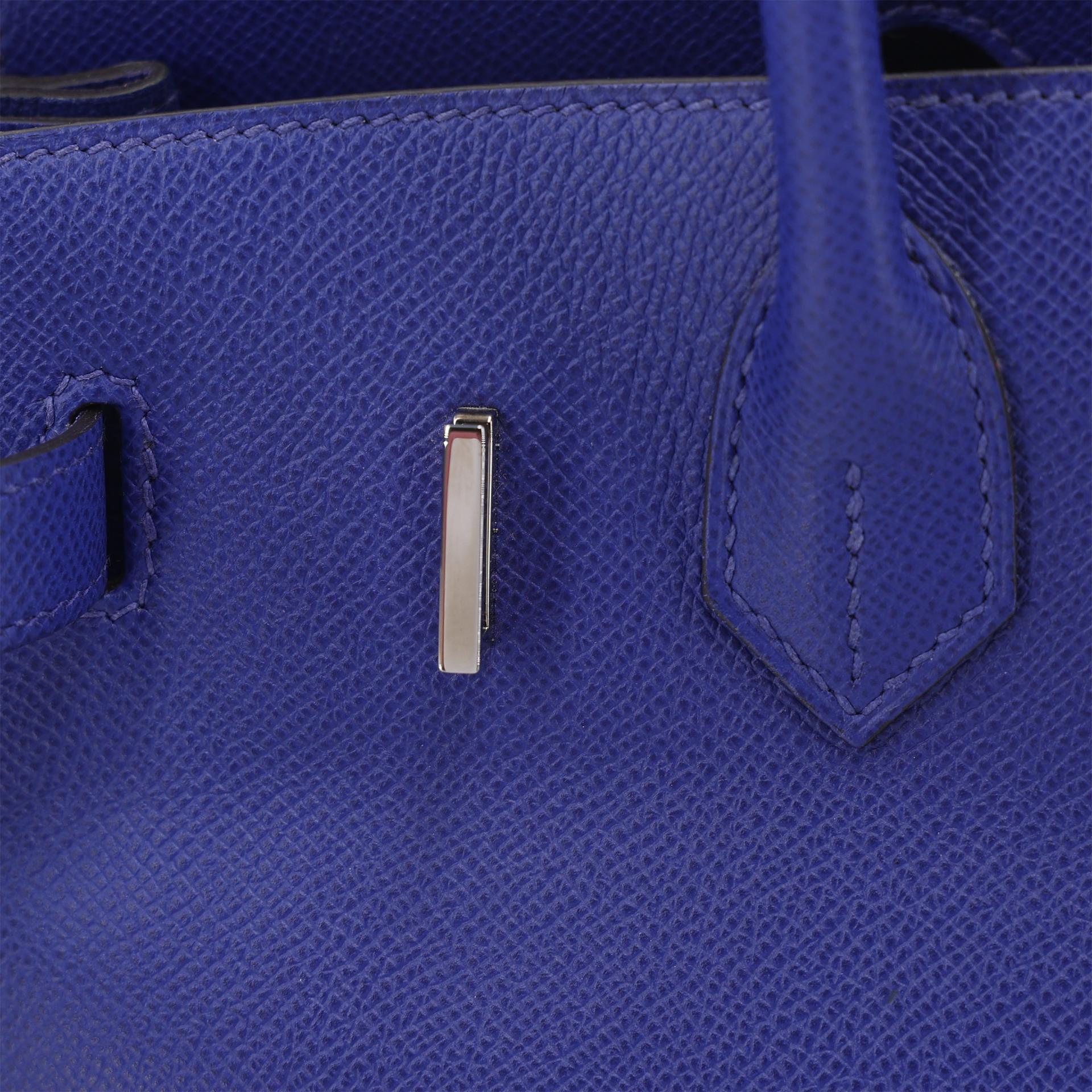 ランク A HERMÈS エルメス バーキン30 ブルーエレクトリック (7T) エプソン シルバー金具 □Q刻印 (2013) - 11