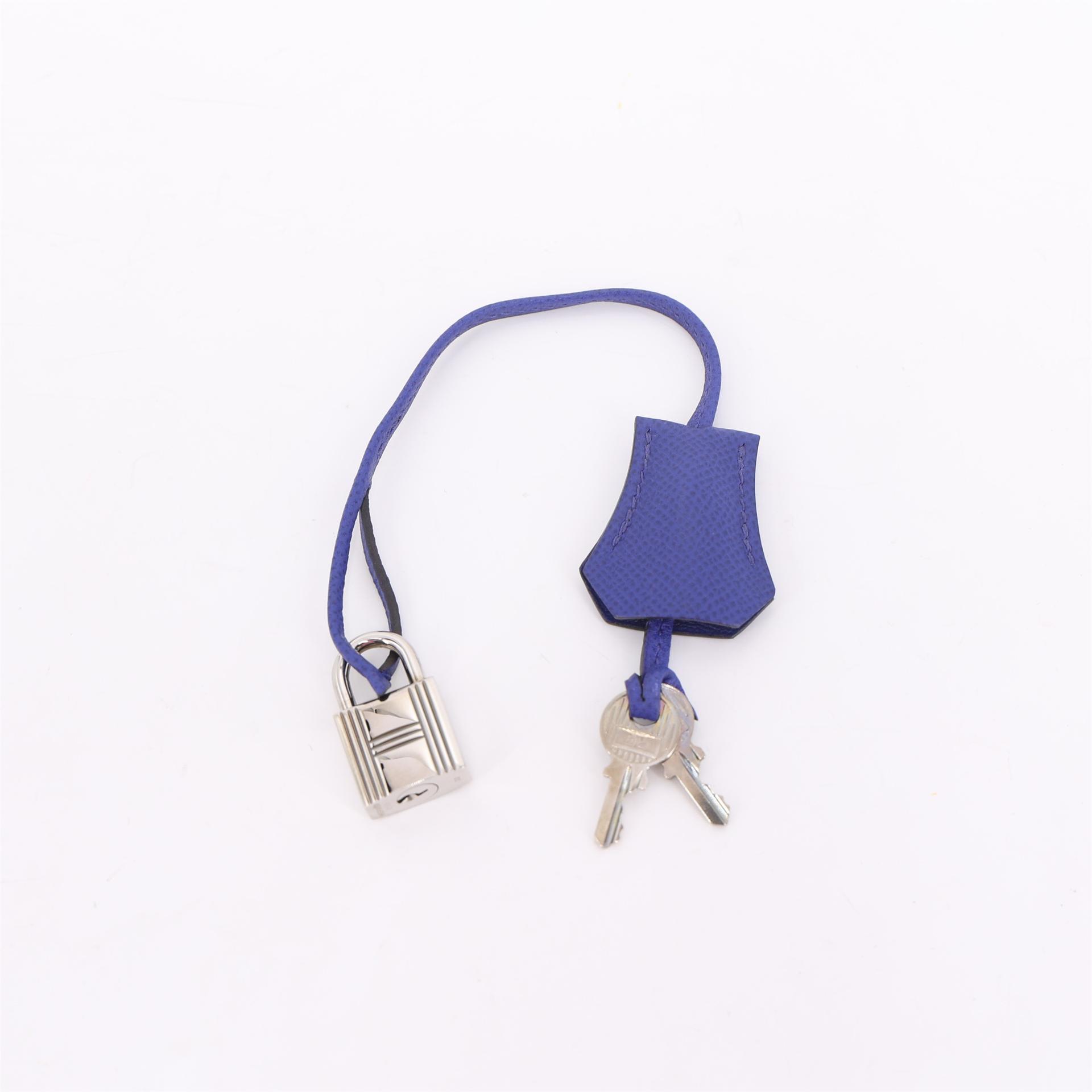 ランク A HERMÈS エルメス バーキン30 ブルーエレクトリック (7T) エプソン シルバー金具 □Q刻印 (2013) - 19