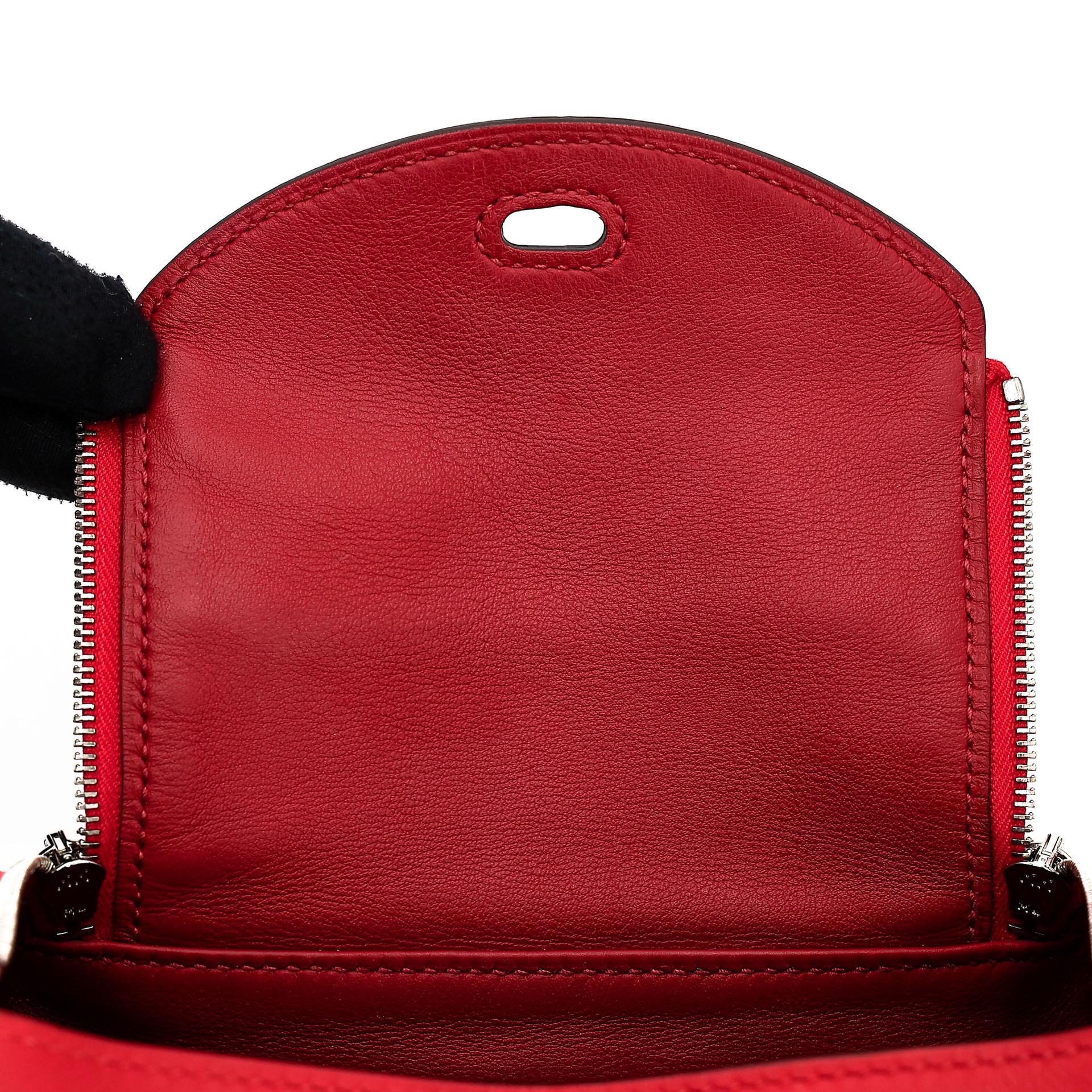 Very Good ( Rank A) HERMÈS Mini Lindy Rouge Piment (5X) Swift Palladium hardware Z (2021) - 18