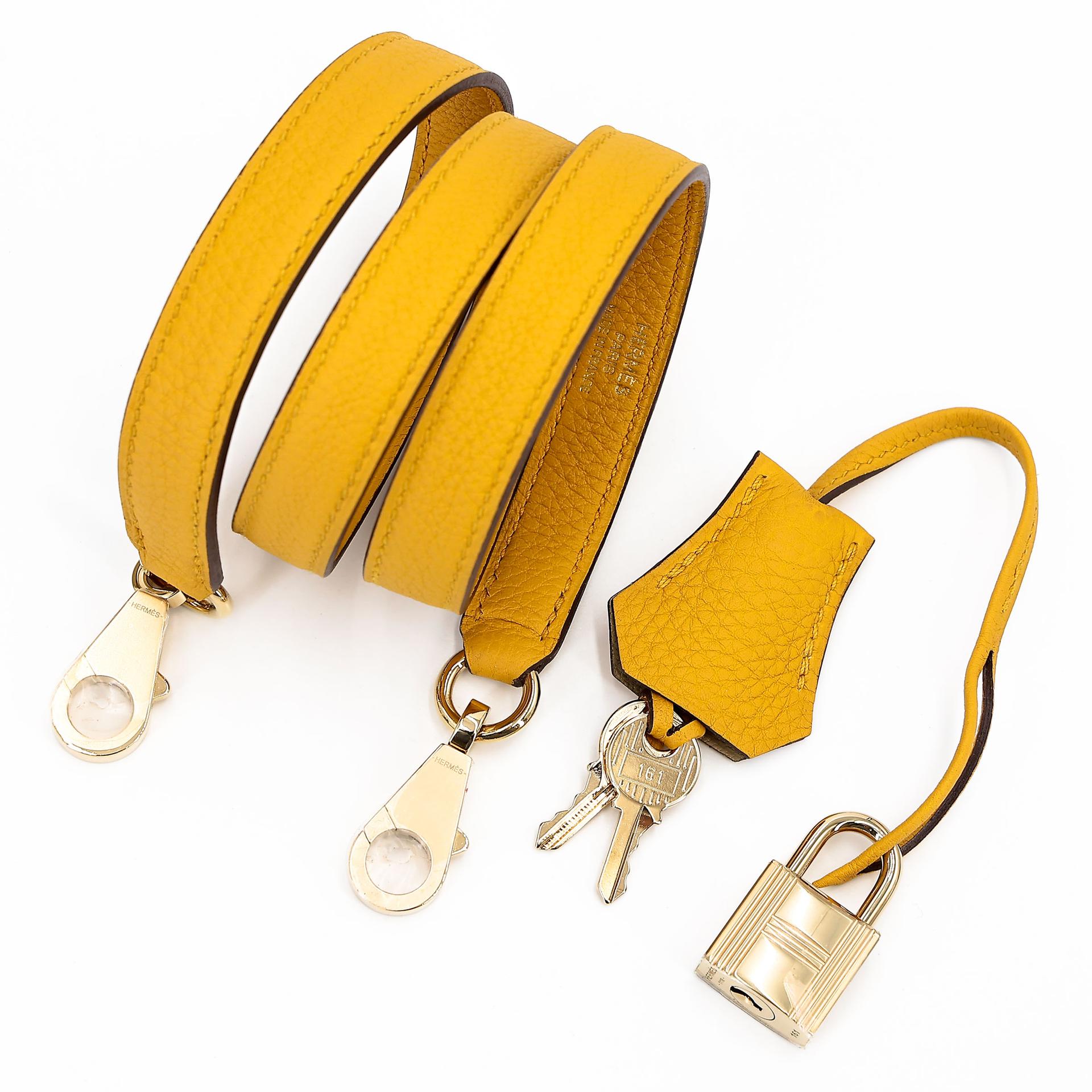 Excellent ( Rank SA ) HERMÈS Special Order Kelly 25 HSS Trench (S2) Jaune Ambre (9D) Togo Permabrass hardware D (2019) - 18