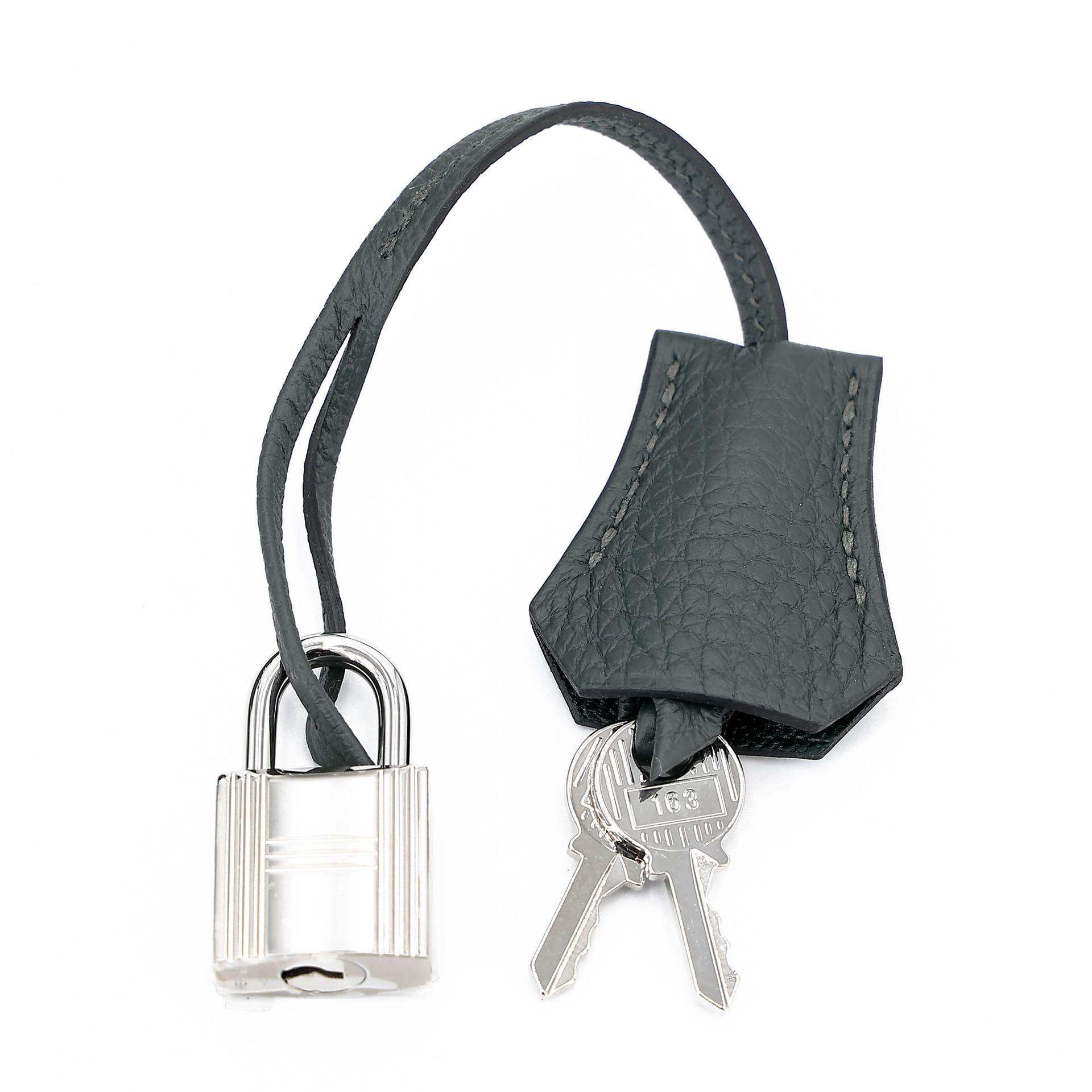 Brand New ( Rank N ) HERMÈS Birkin 25 New Vert Fonce (04) Togo Palladium hardware K (2025) - 15