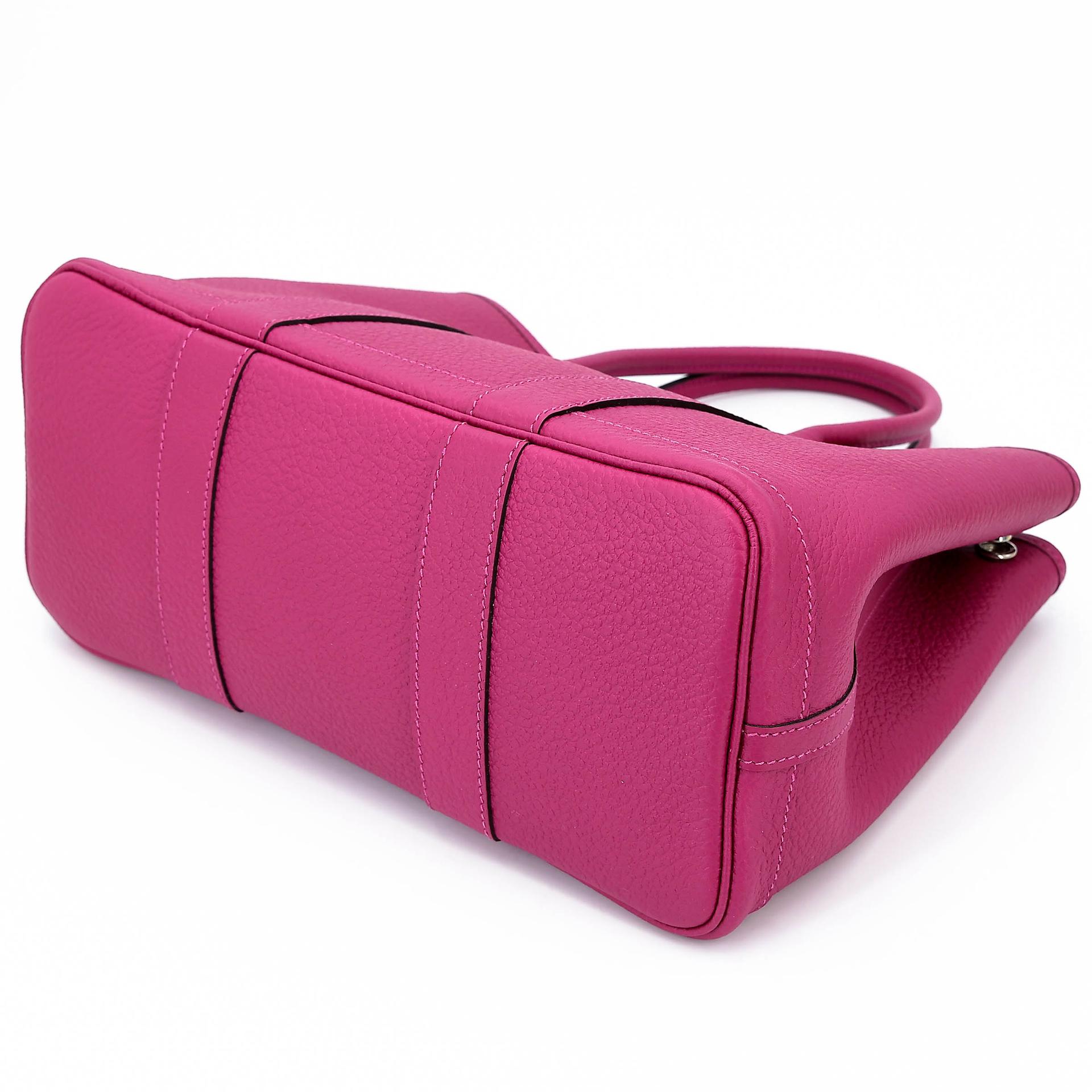 SA超美品 HERMÈS 愛馬仕 Garden Party 花園 TPM 30 L3 玫粉色 Rose Purple Negonda皮 銀扣 C刻 2018年 - 6