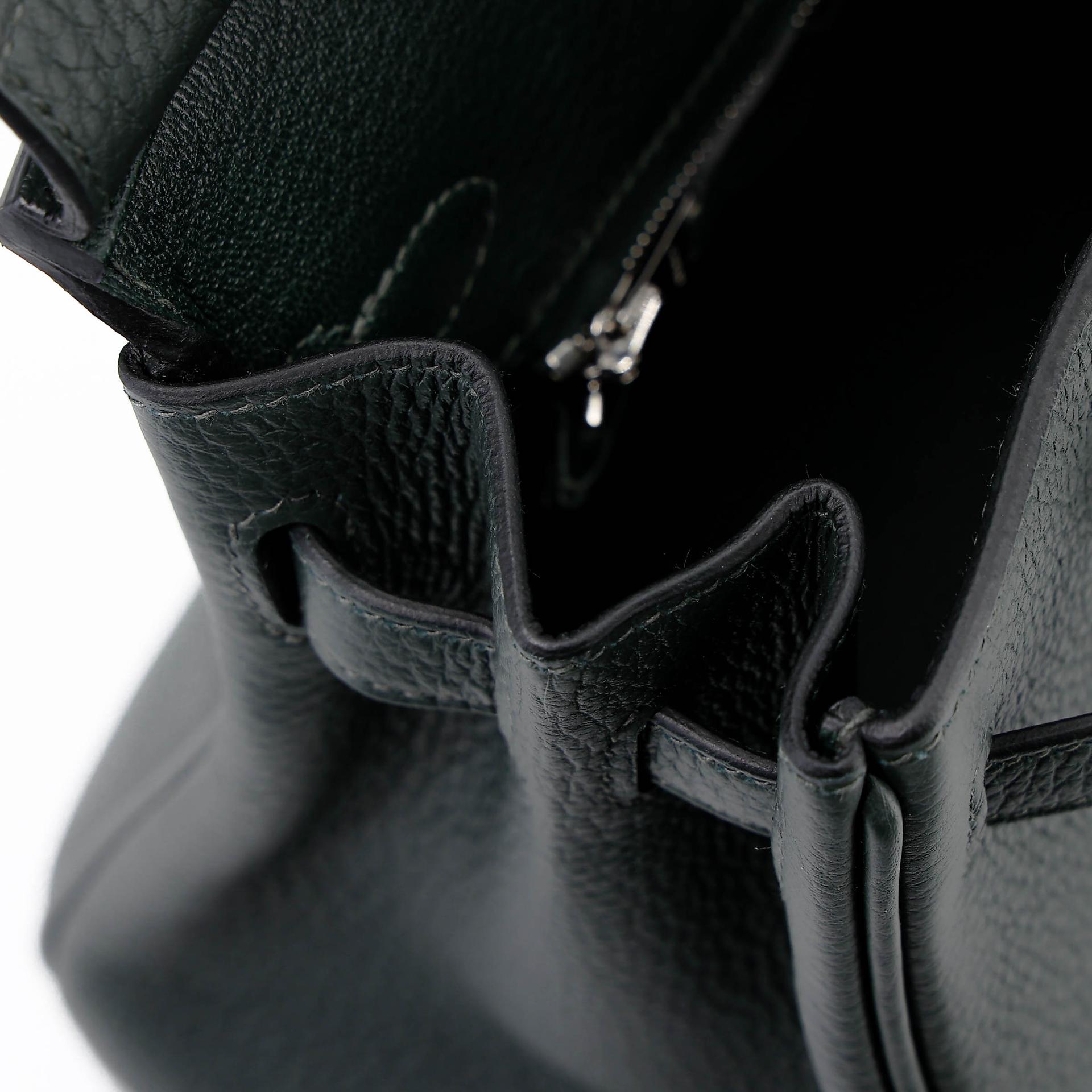 Brand New ( Rank N ) HERMÈS Birkin 25 New Vert Fonce (04) Togo Palladium hardware K (2025) - 13