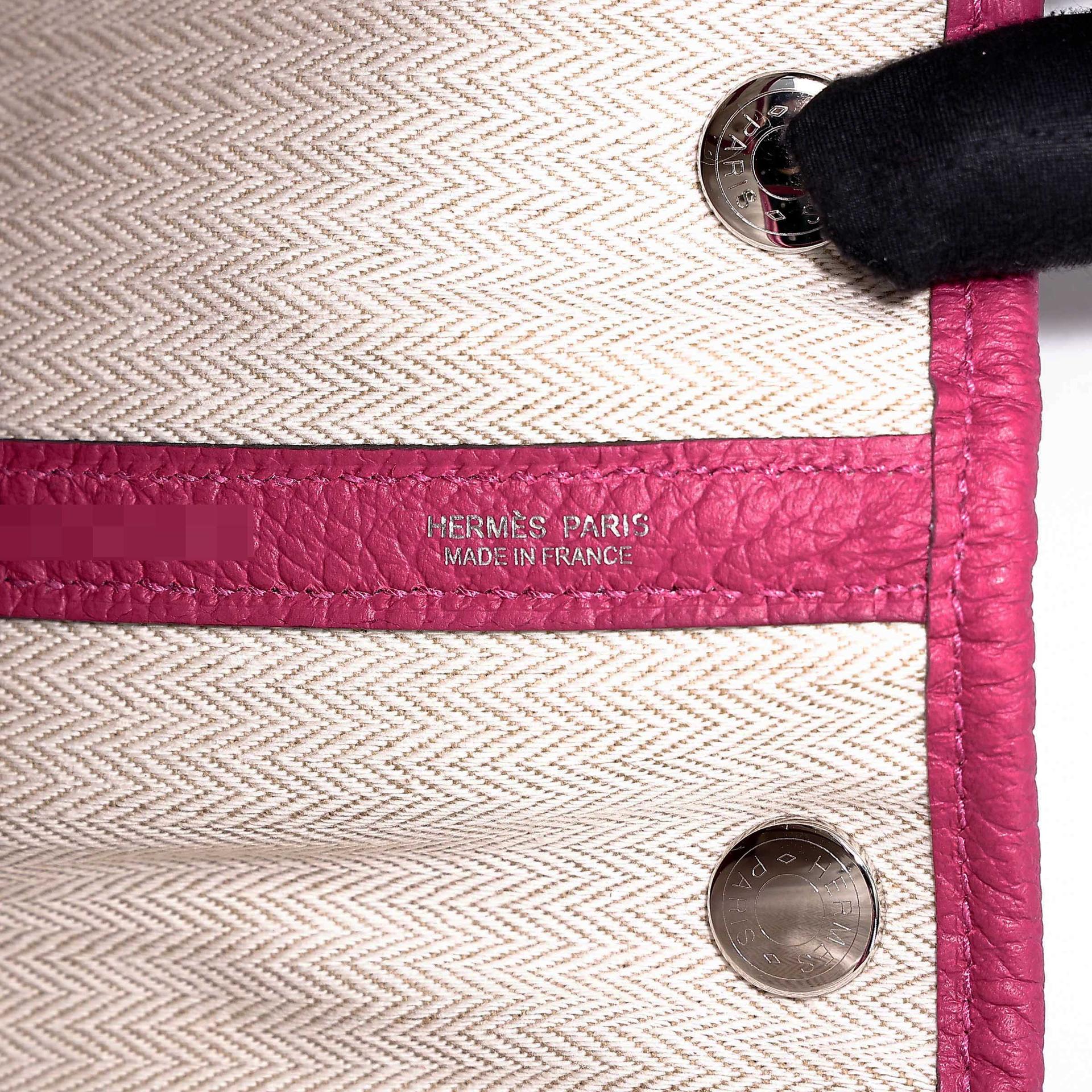SA超美品 HERMÈS 愛馬仕 Garden Party 花園 TPM 30 L3 玫粉色 Rose Purple Negonda皮 銀扣 C刻 2018年 - 12