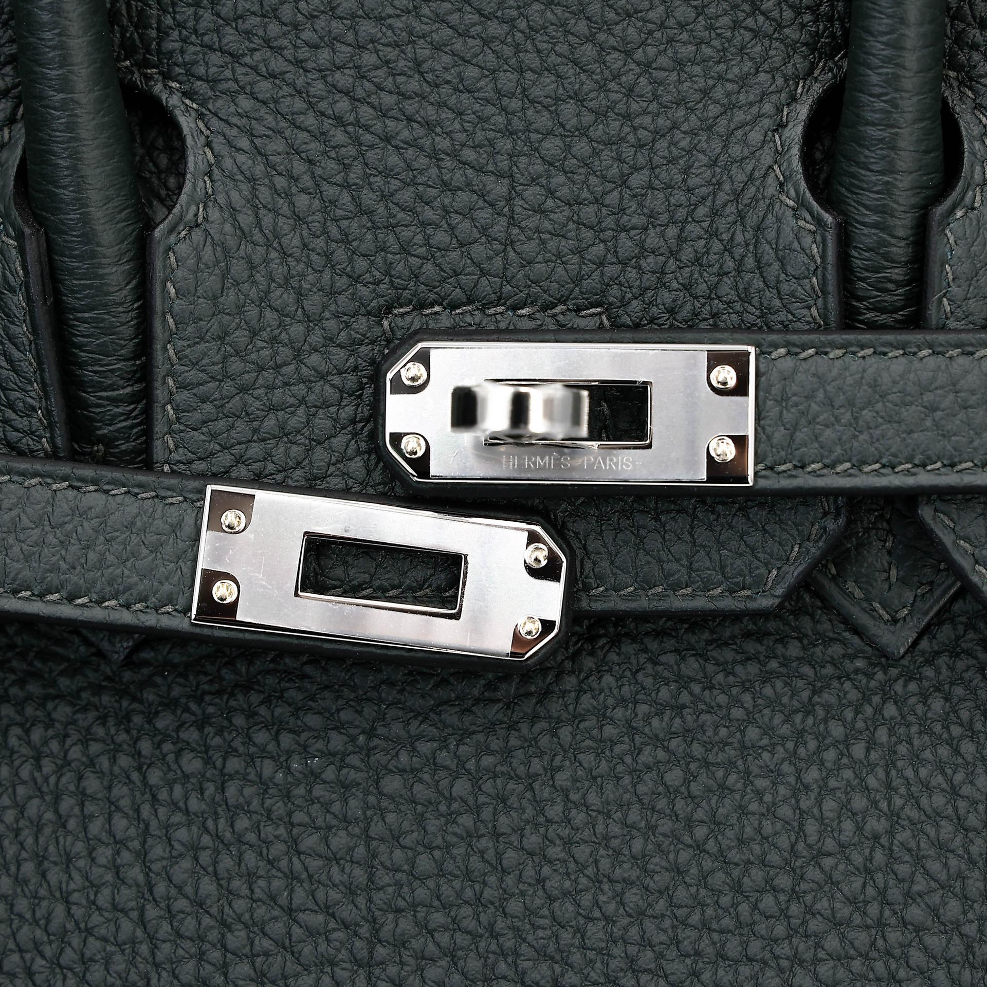 Brand New ( Rank N ) HERMÈS Birkin 25 New Vert Fonce (04) Togo Palladium hardware K (2025) - 8