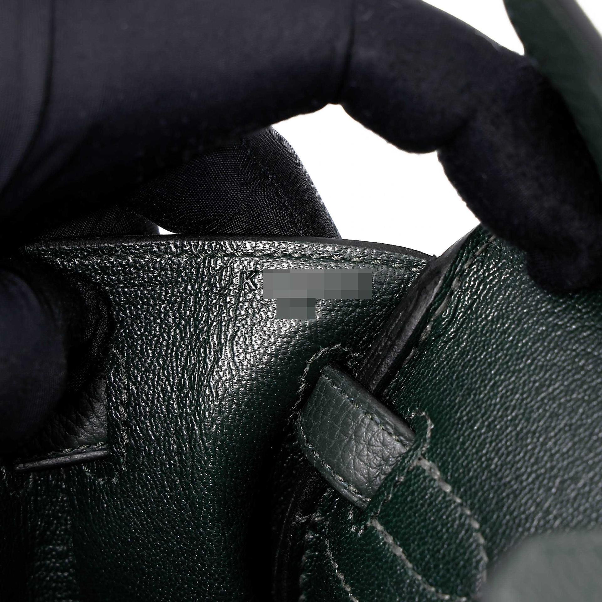 Brand New ( Rank N ) HERMÈS Birkin 25 New Vert Fonce (04) Togo Palladium hardware K (2025) - 11