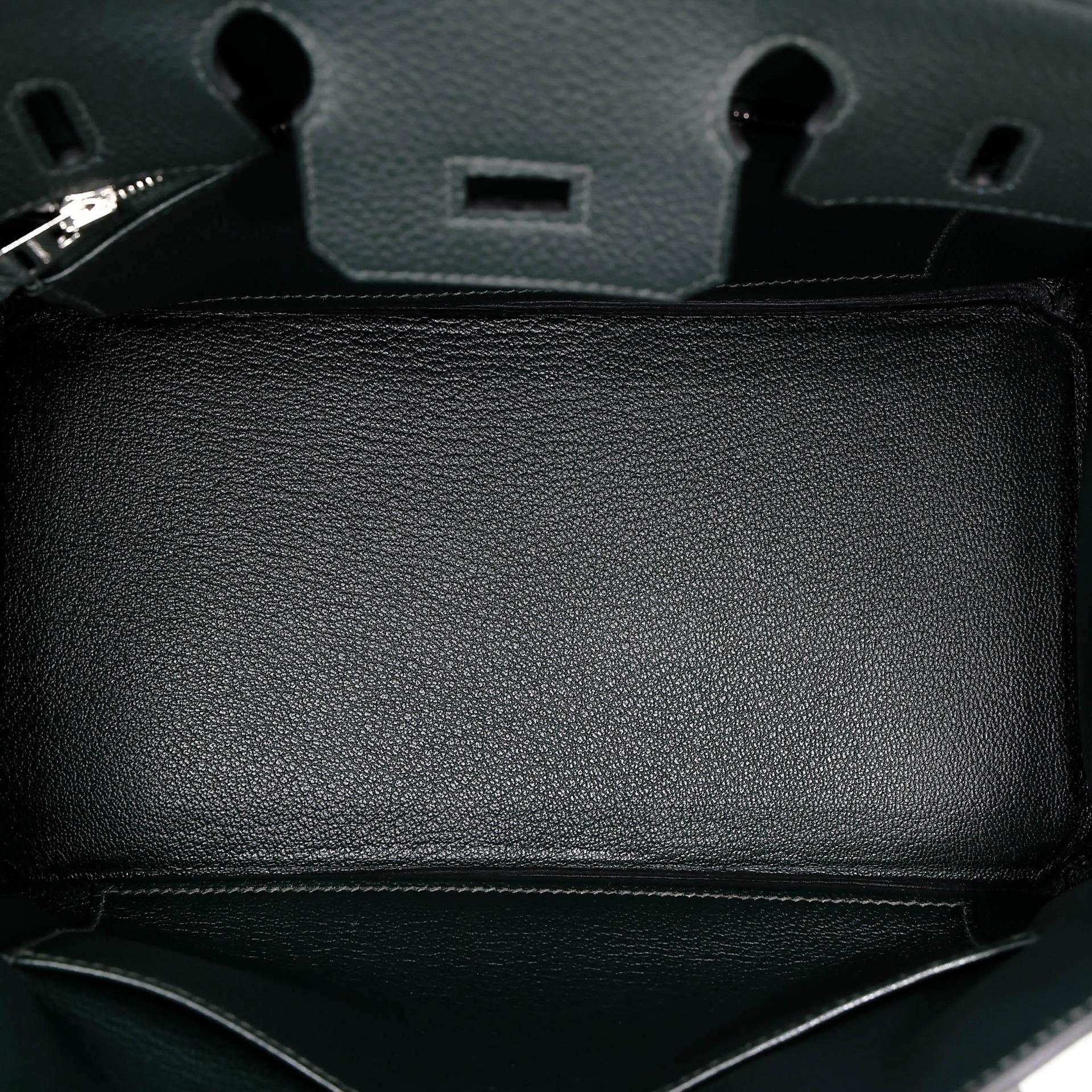 Brand New ( Rank N ) HERMÈS Birkin 25 New Vert Fonce (04) Togo Palladium hardware K (2025) - 14