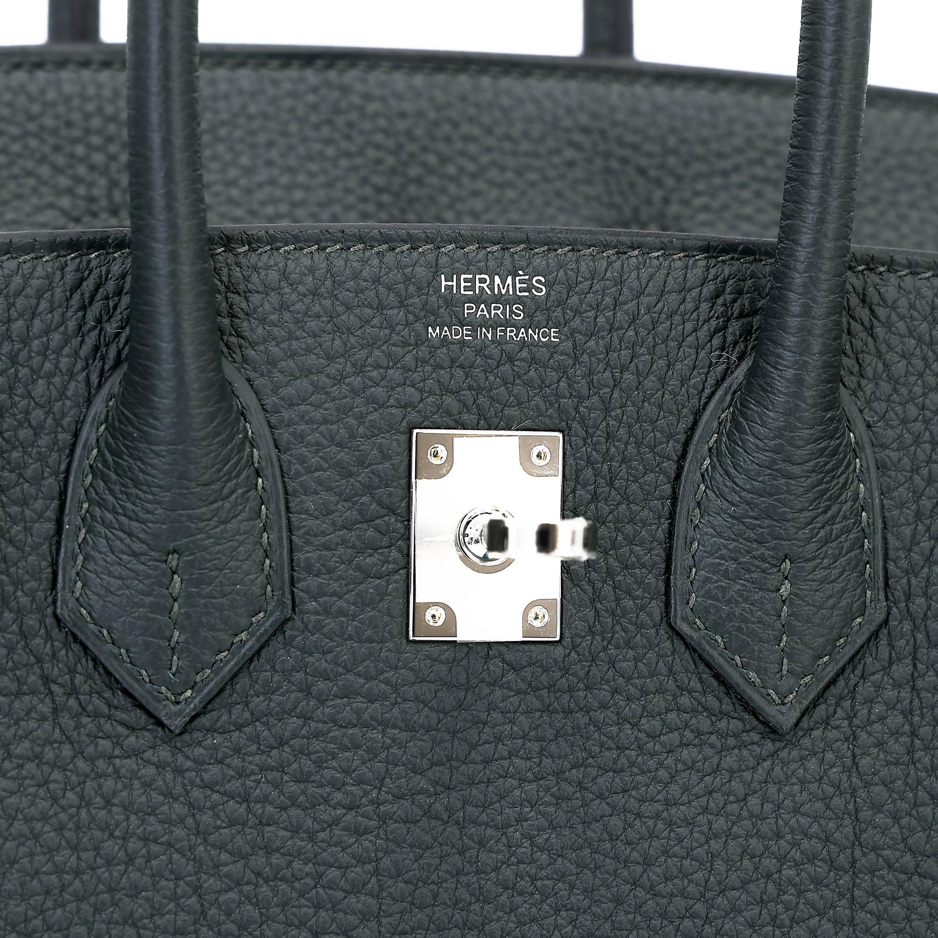 Brand New ( Rank N ) HERMÈS Birkin 25 New Vert Fonce (04) Togo Palladium hardware K (2025) - 10