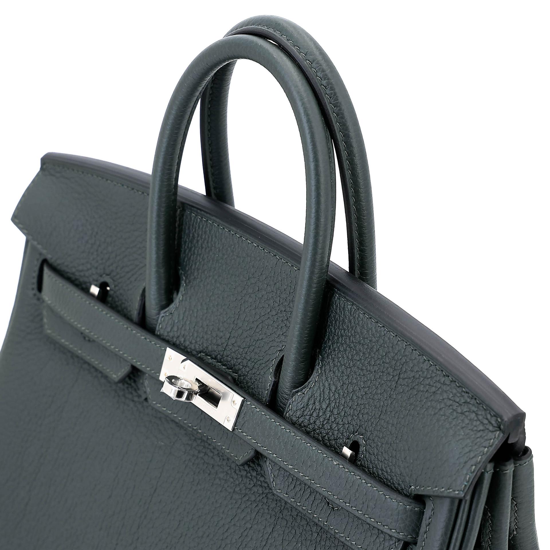 Brand New ( Rank N ) HERMÈS Birkin 25 New Vert Fonce (04) Togo Palladium hardware K (2025) - 3