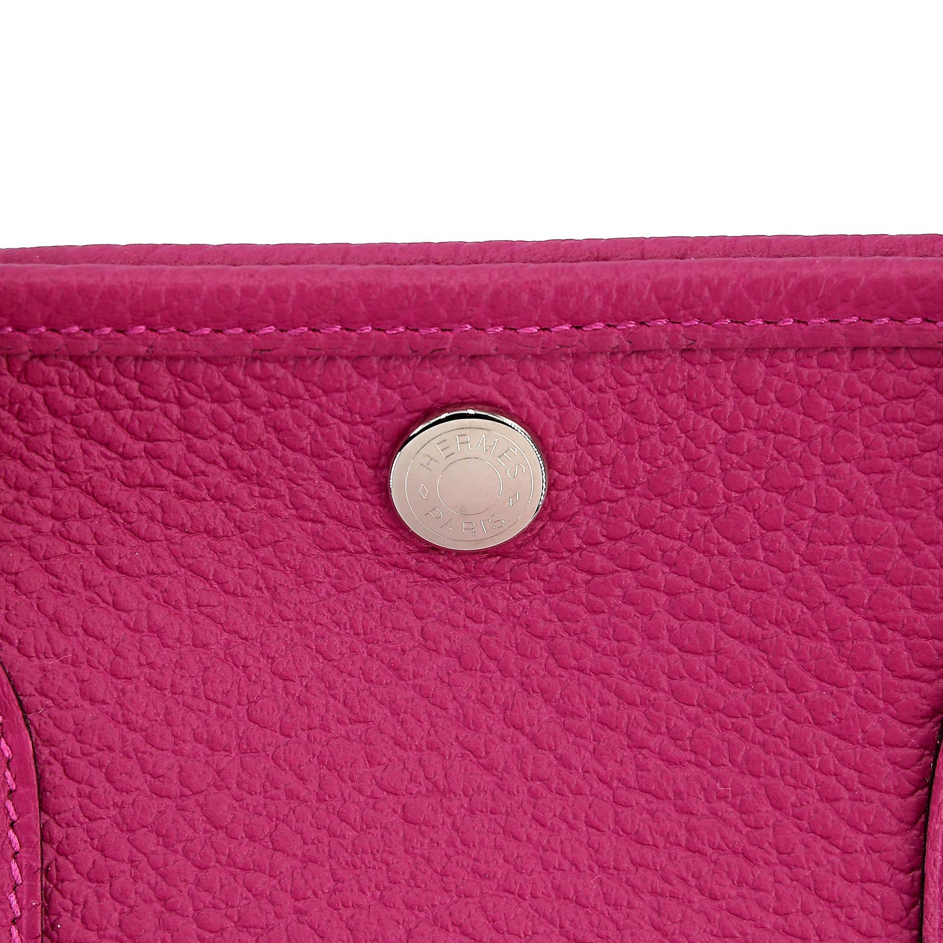 SA超美品 HERMÈS 愛馬仕 Garden Party 花園 TPM 30 L3 玫粉色 Rose Purple Negonda皮 銀扣 C刻 2018年 - 9