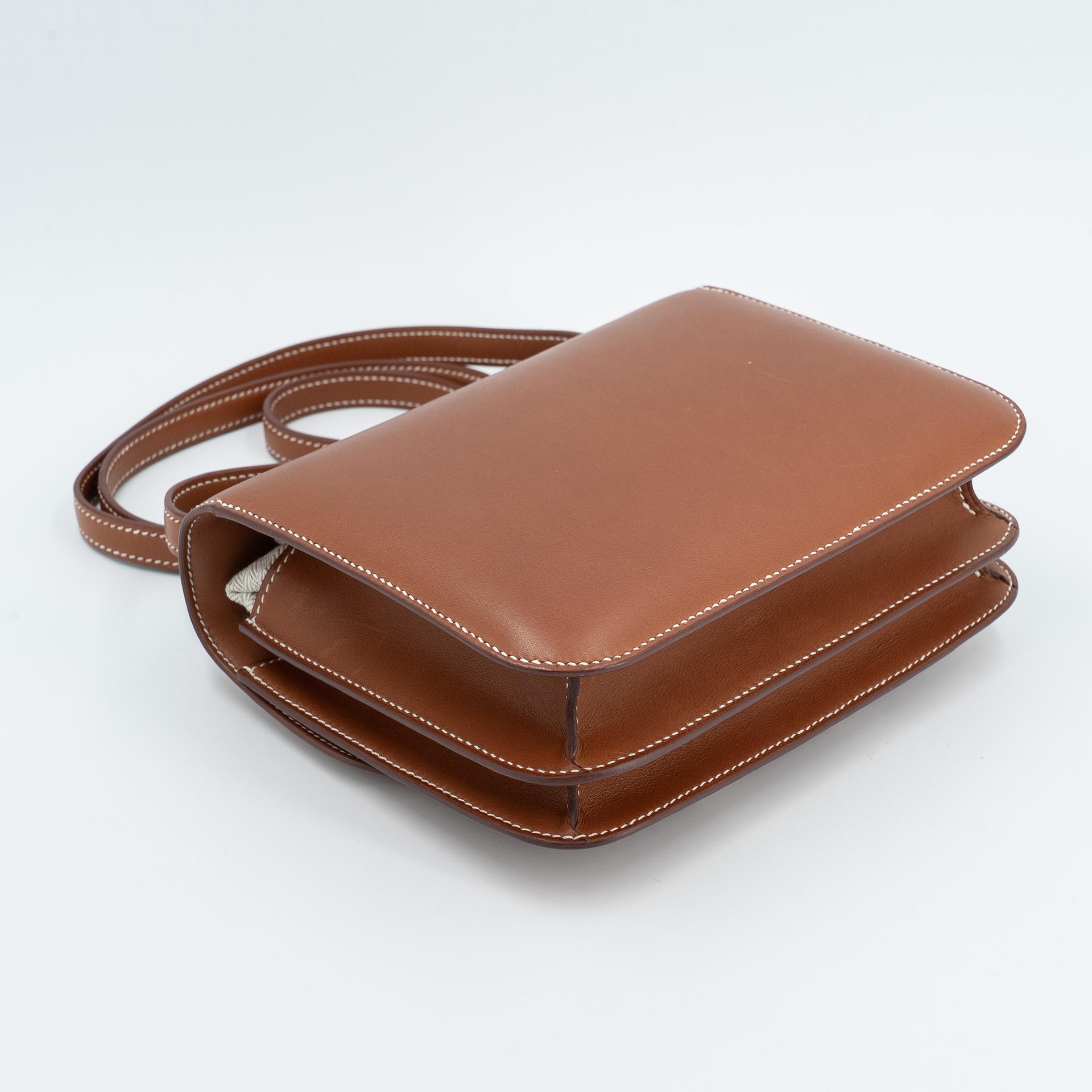 Very Good ( Rank A) HERMÈS Constance Mini Fauve (34) Barenia Palladium hardware C (2018) - 7