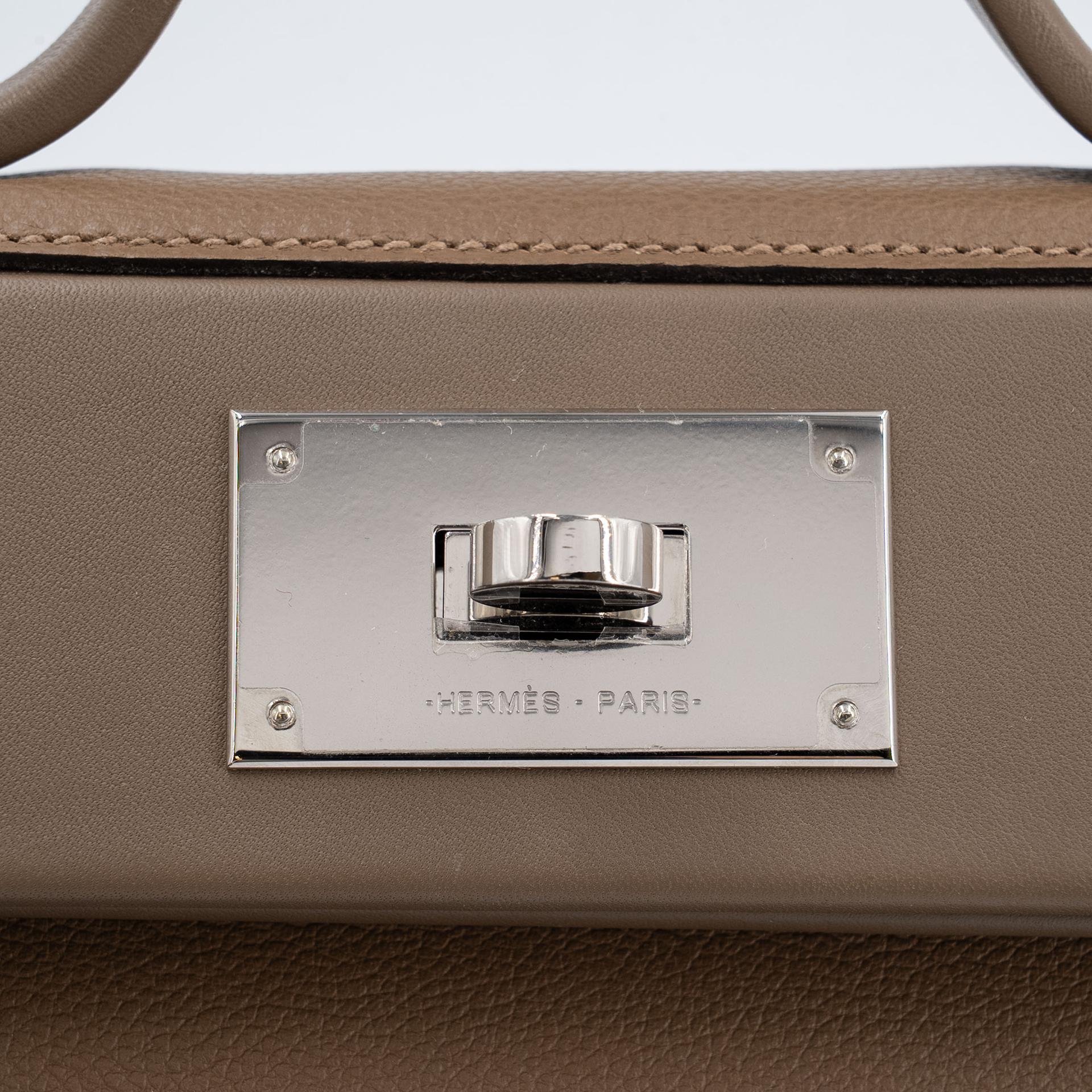Very Good ( Rank A) HERMÈS 24/24 - 21 mini Beige Marfa (8Q) Etoupe (18) Evercolor Swift Palladium hardware Z (2021) - 8