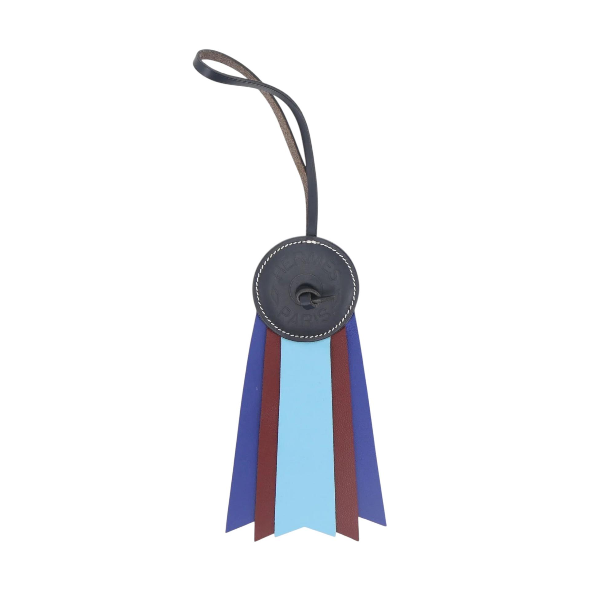 Excellent ( Rank SA ) HERMÈS Paddock Flot Charm Black Purple Red Blue Agneau - 1