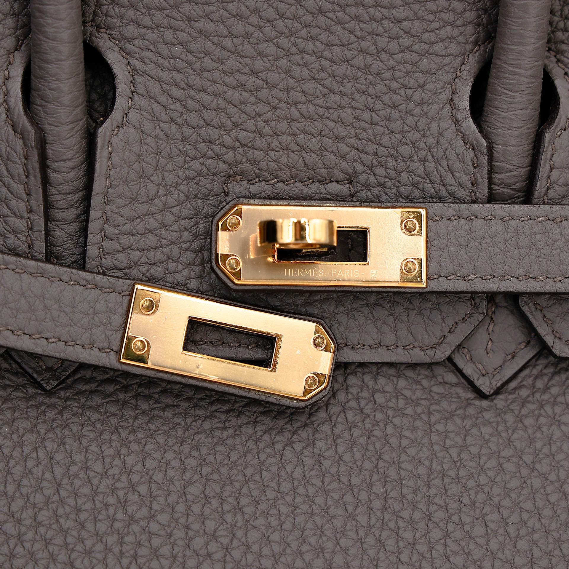 A美品 HERMÈS 爱马仕 Birkin 25 8F 锡器灰 Etain Togo小牛皮 玫瑰金扣 Y刻 2020年 - 8