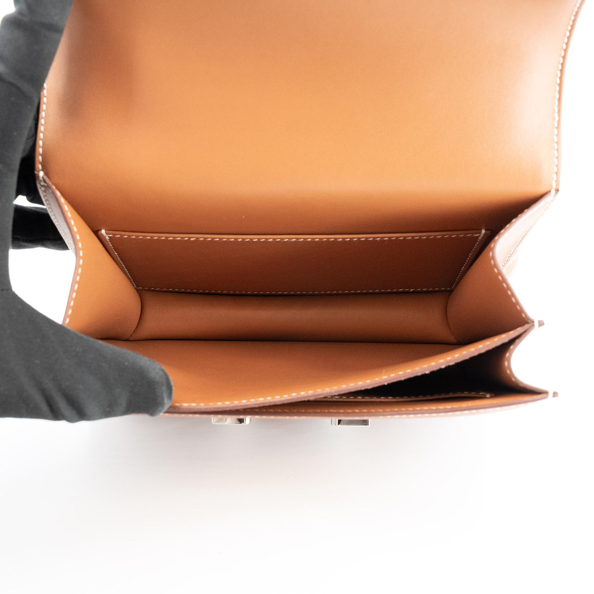 Very Good ( Rank A) HERMÈS Constance Mini Fauve (34) Barenia Palladium hardware C (2018) - 14