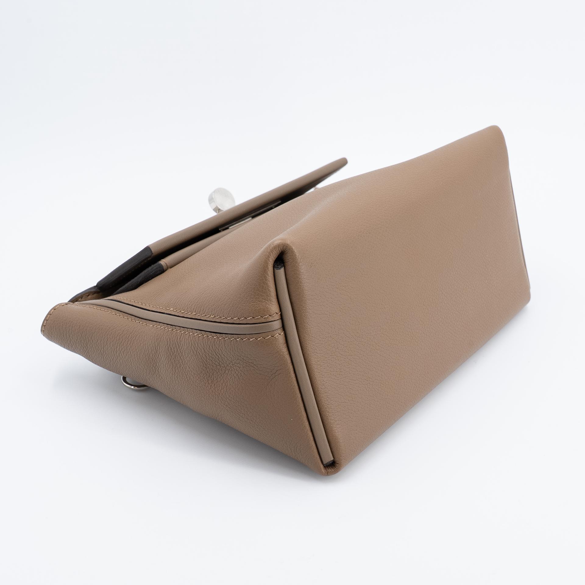 Very Good ( Rank A) HERMÈS 24/24 - 21 mini Beige Marfa (8Q) Etoupe (18) Evercolor Swift Palladium hardware Z (2021) - 4