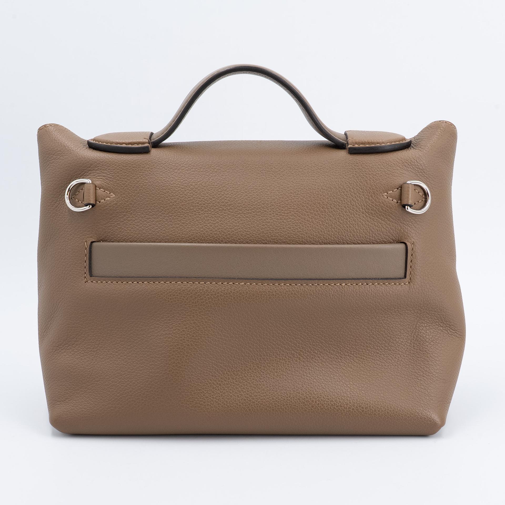 Very Good ( Rank A) HERMÈS 24/24 - 21 mini Beige Marfa (8Q) Etoupe (18) Evercolor Swift Palladium hardware Z (2021) - 2