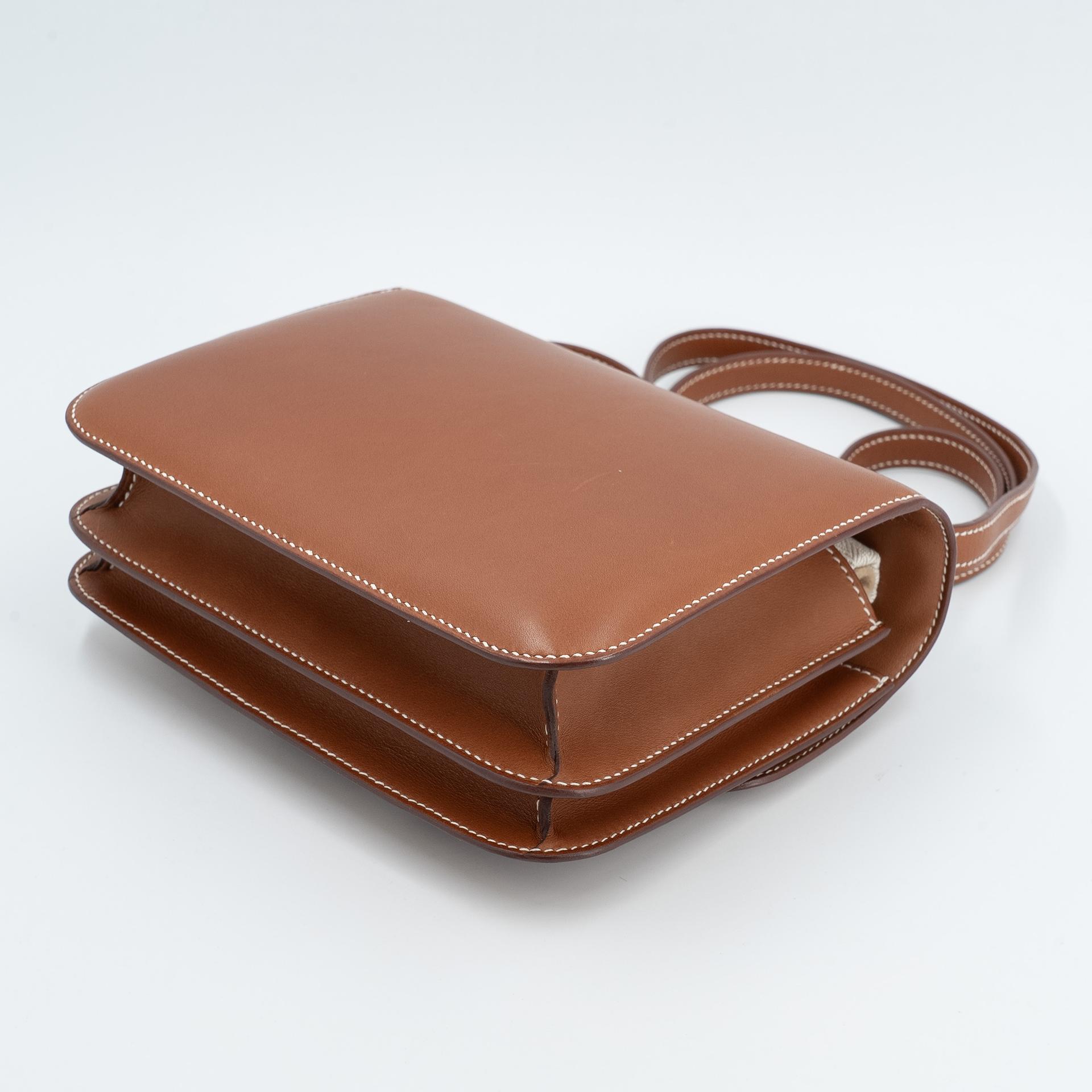 Very Good ( Rank A) HERMÈS Constance Mini Fauve (34) Barenia Palladium hardware C (2018) - 6